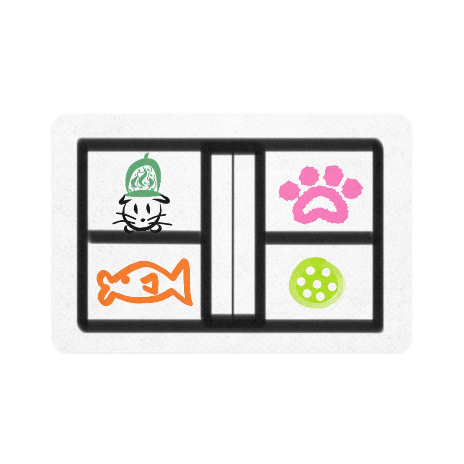 Pet Food Mat - Pickleball Cat Design