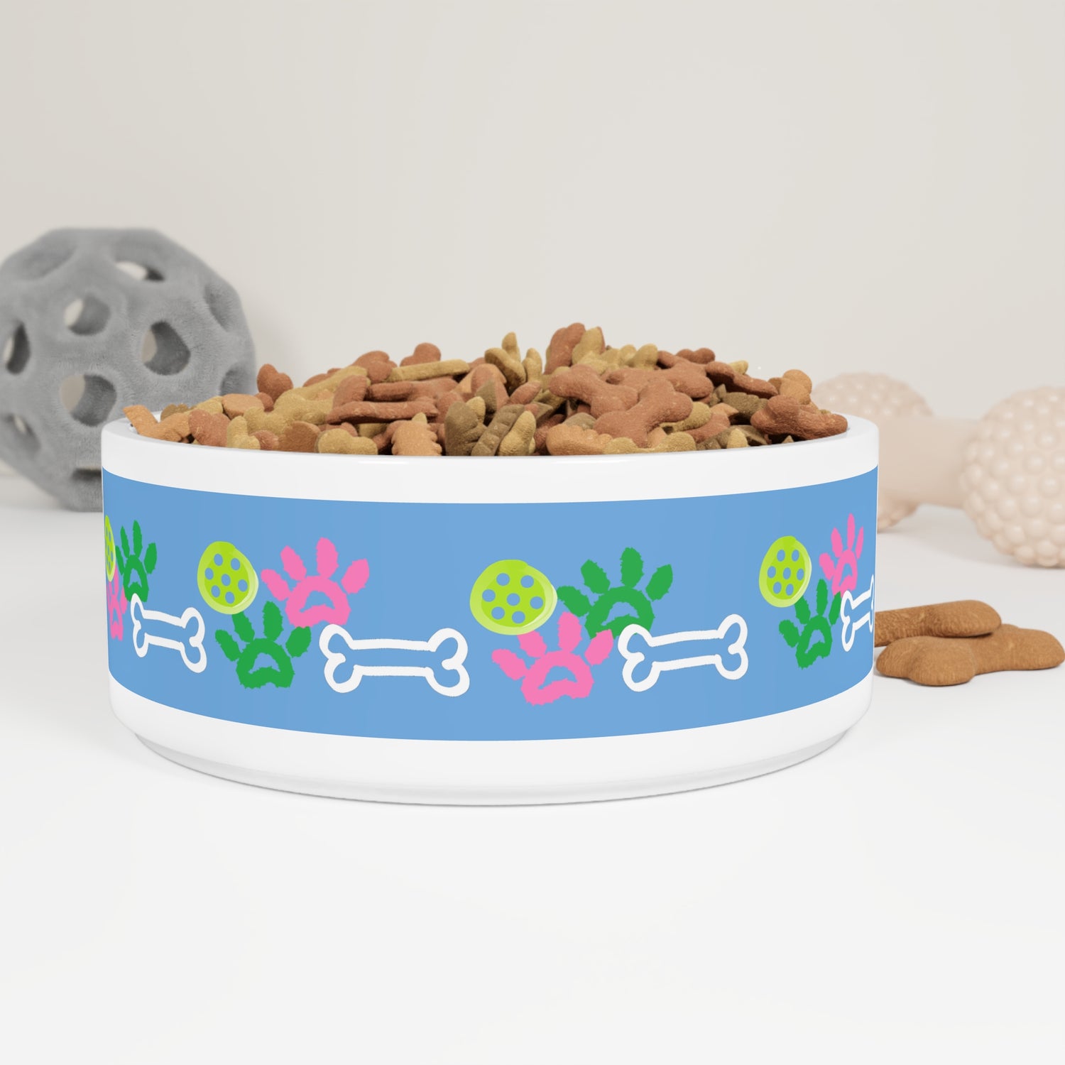 Pet Bowl - Pickleball and Dog Paw Design - Unique Pet Gift