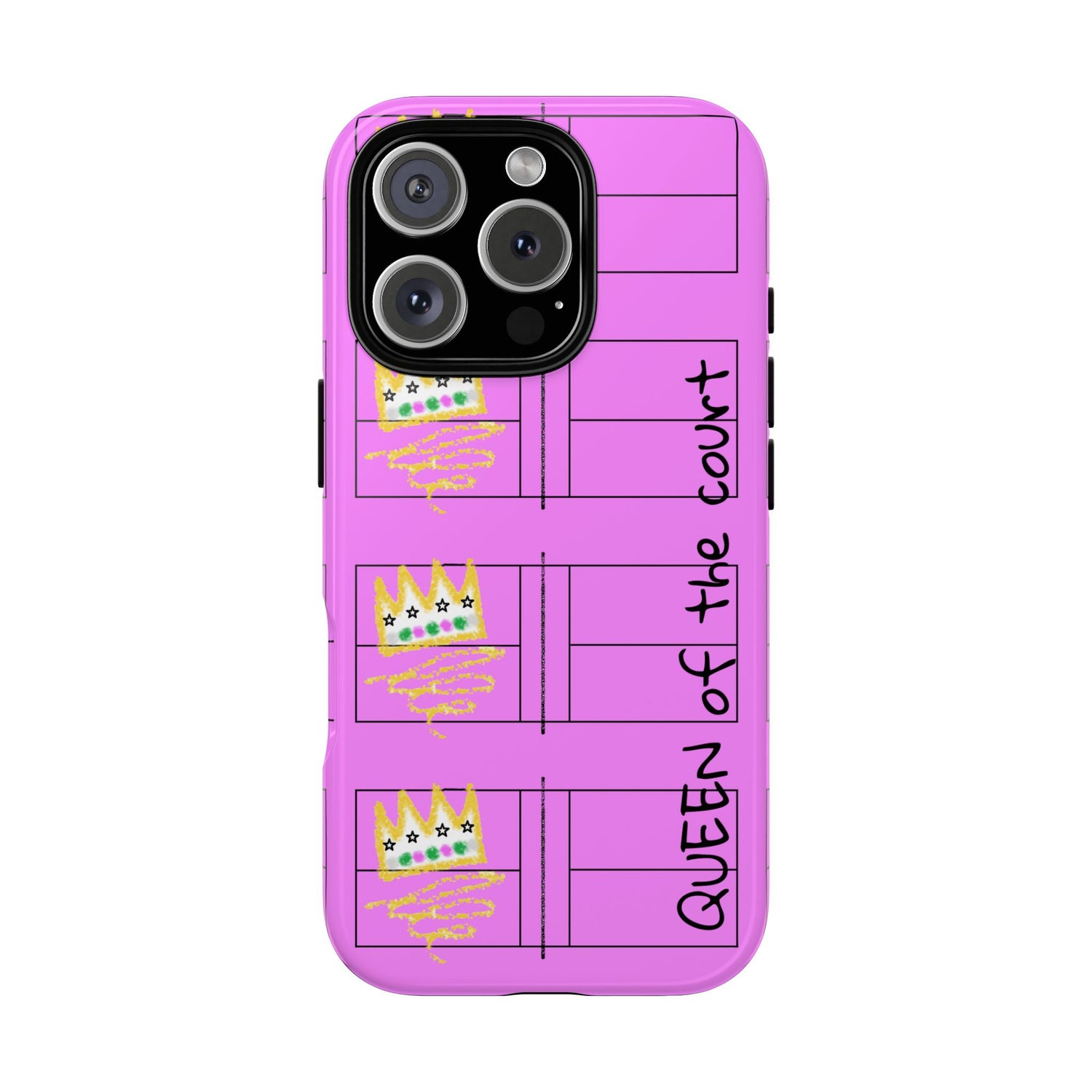 Pickleball Queen of the Court Pink Tough iPhone Case - Fun & Durable Sport Accessory