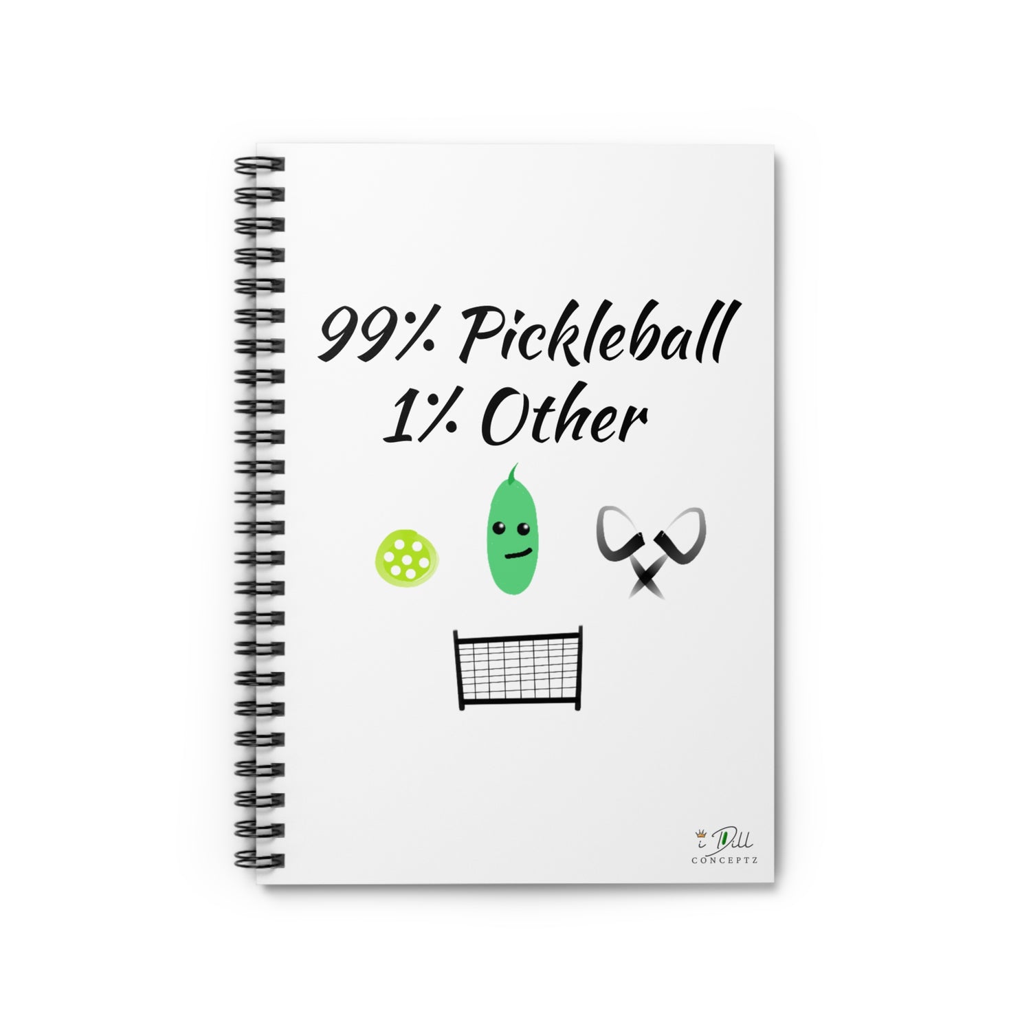 Pickleball Notebook - Ruled Line - '99% Pickleball 1% Other' Design