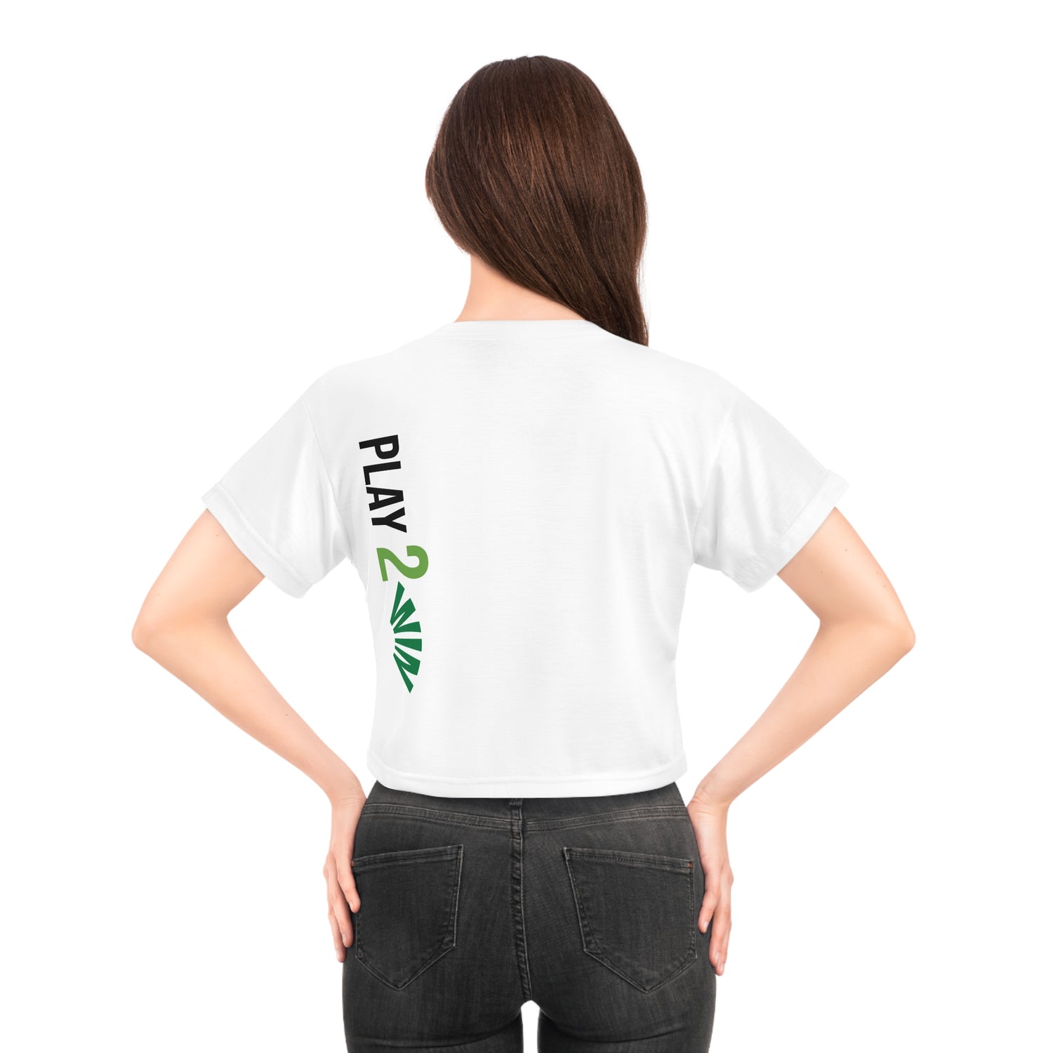 Women's Crop Top - Play 2 Win Design #2 - Women's Pickleball Apparel