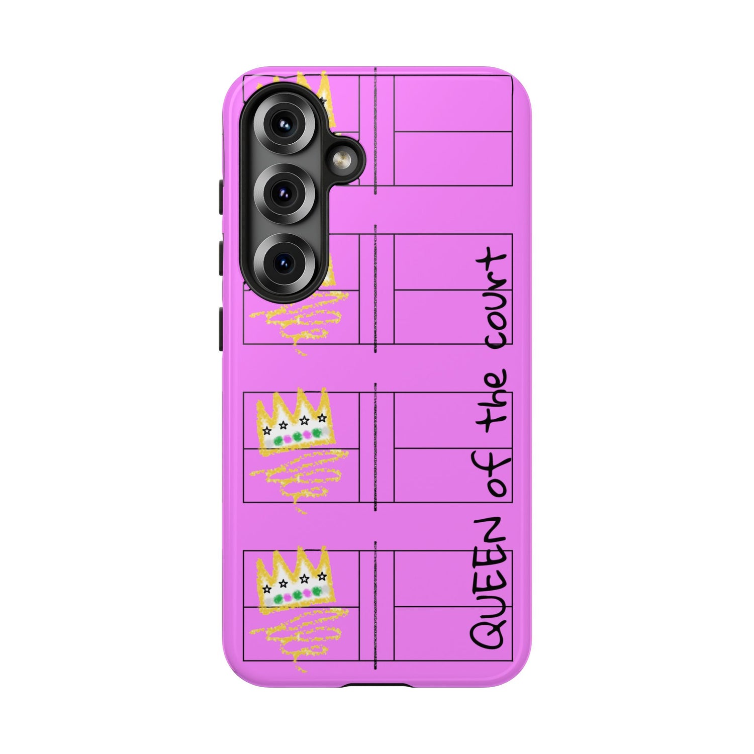 Pickleball Queen of the Court Pink Tough Android Samsung Phone Case - Fun & Durable Sport Accessory