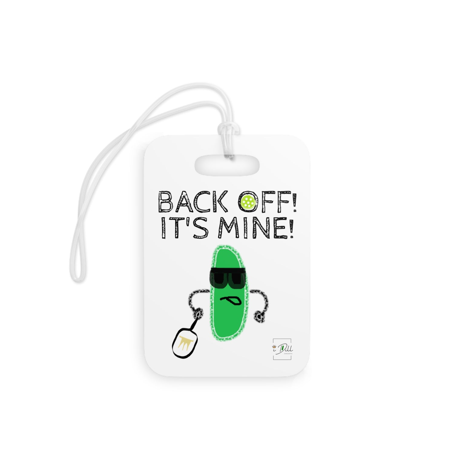 Pickleball Luggage Tag - Funny "Back Off! It's Mine!" Design for Travel Enthusiasts