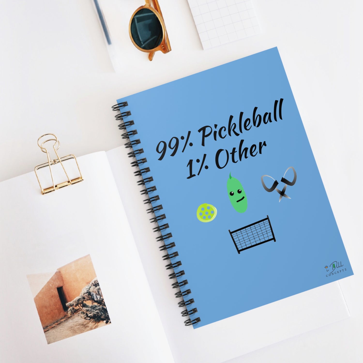 Pickleball Notebook - Ruled Line - '99% Pickleball 1% Other' Design