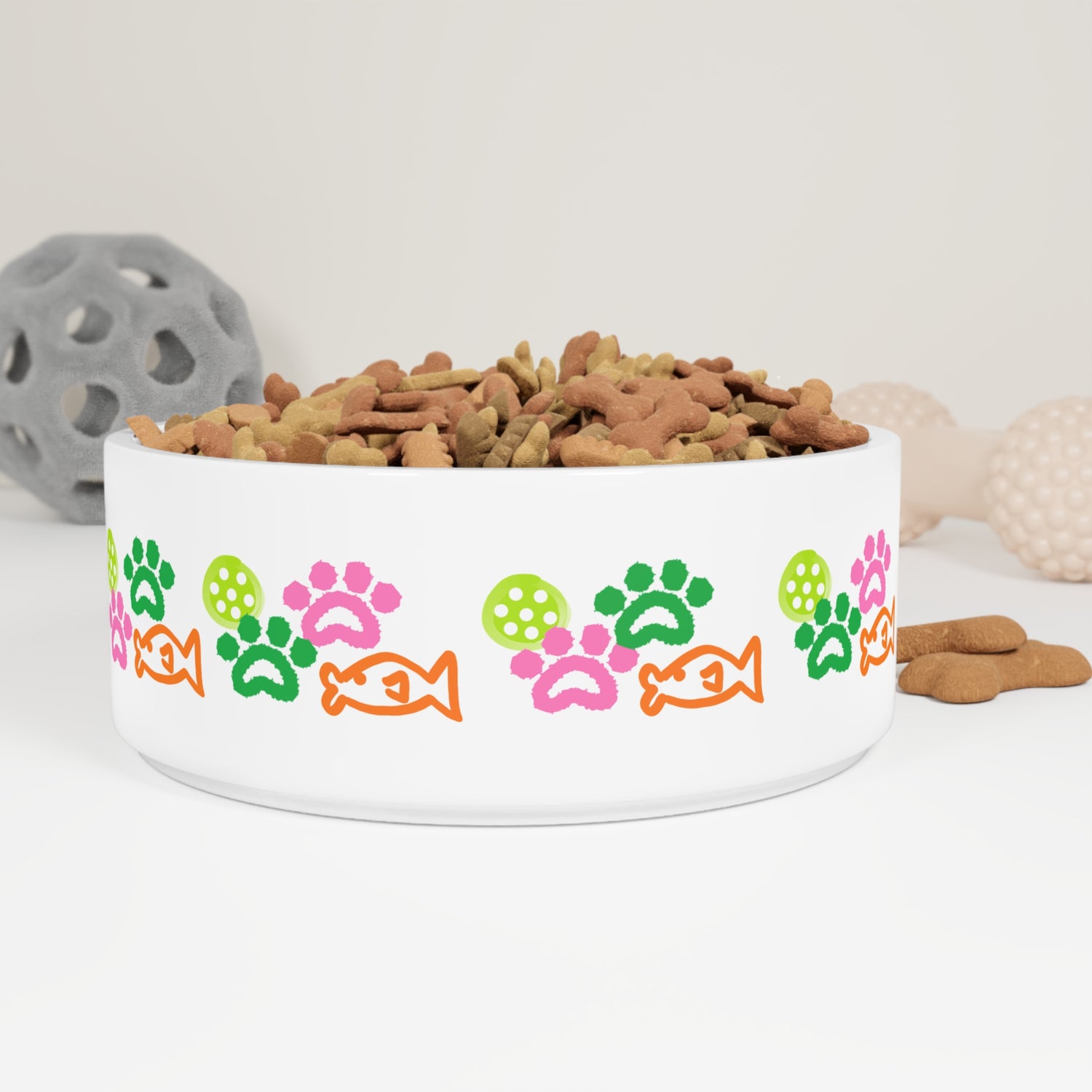 Pet Bowl - Pickleball and Cat Paw Design - Unique Pet Gift