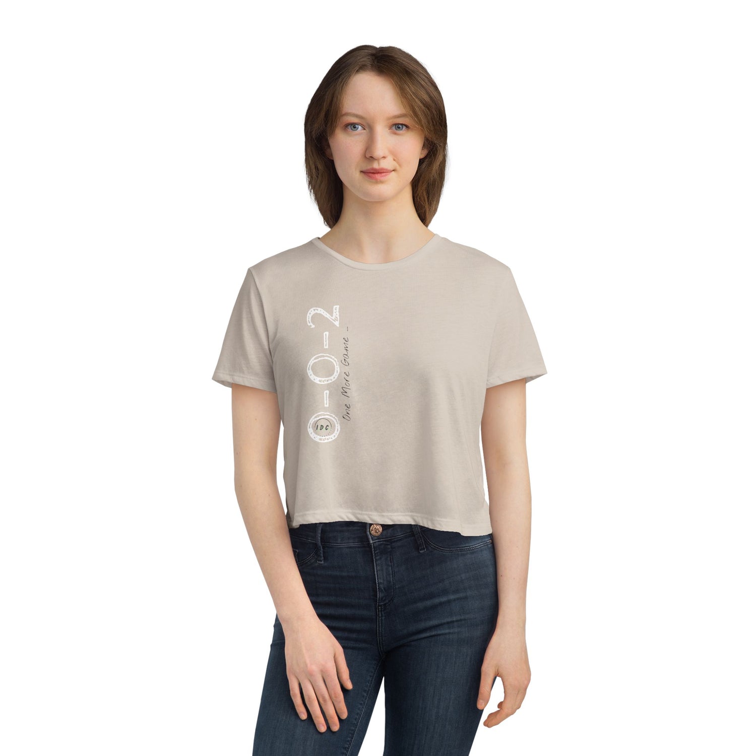 002 Pickleball Women's Flowy Cropped Tee - Just One More Game