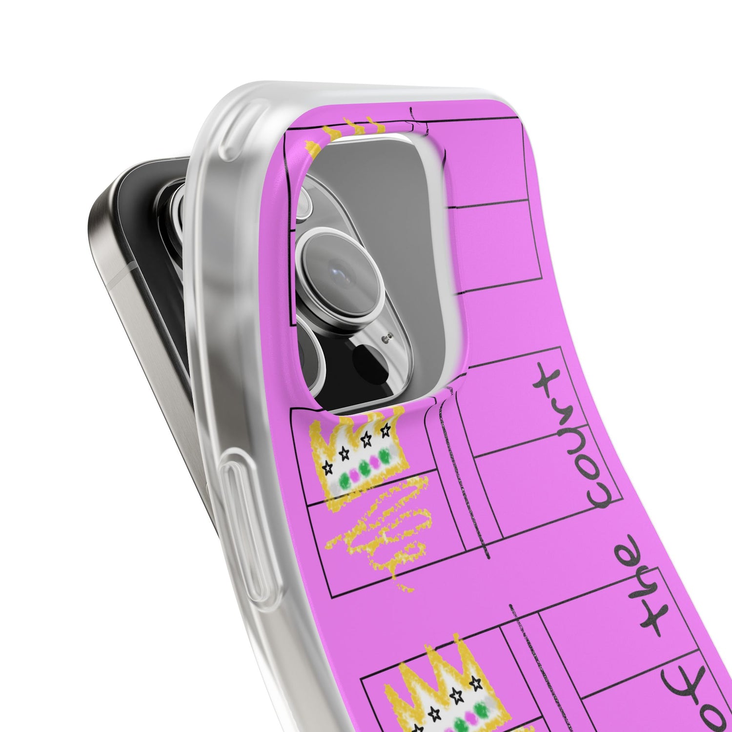 Pickleball Queen of the Court Pink Flexi iPhone Case - Stylish Phone Protection for Fashion-Forward Individuals