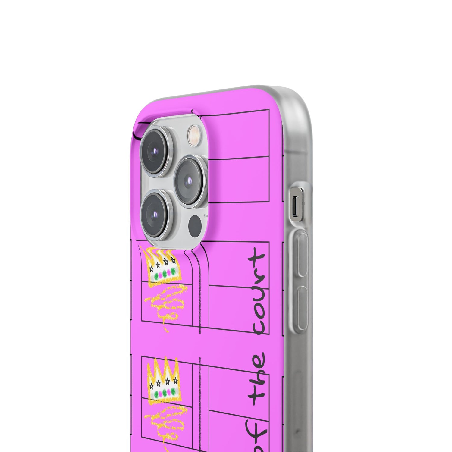 Pickleball Queen of the Court Pink Flexi iPhone Case - Stylish Phone Protection for Fashion-Forward Individuals