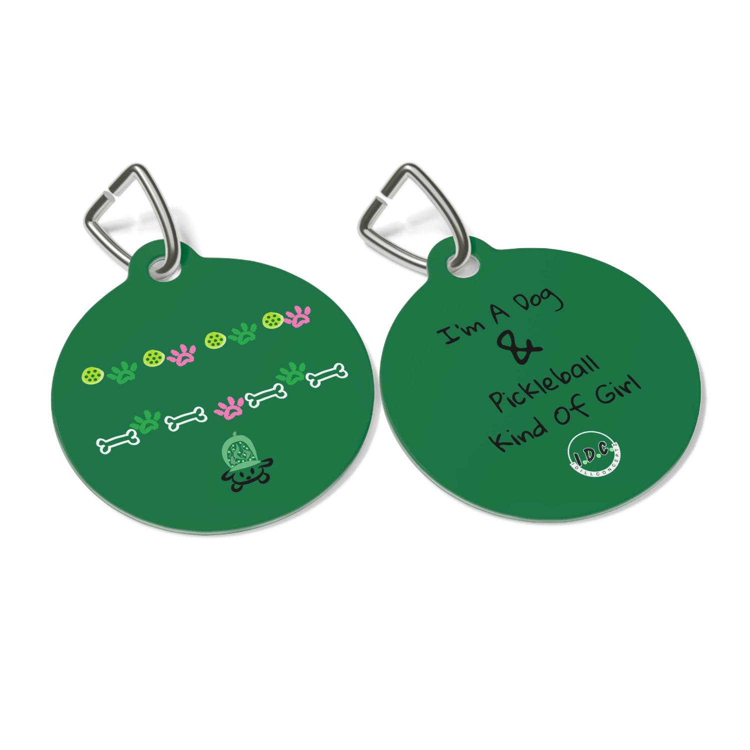 Pet Tag - Pickleball Dog Tag, Dog Paws and Bones Design - Unique Pet Accessory Gift