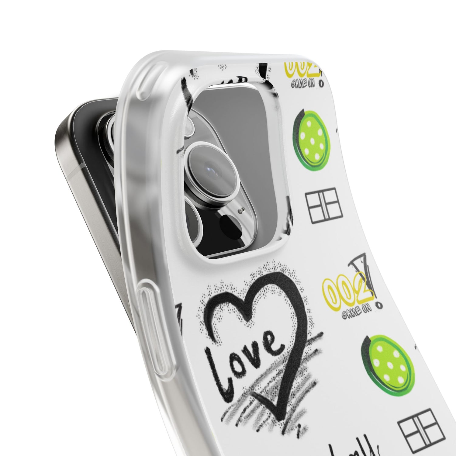Pickleball Love Flexi iPhone Case - Stylish Phone Protection for Fashion-Forward Individuals