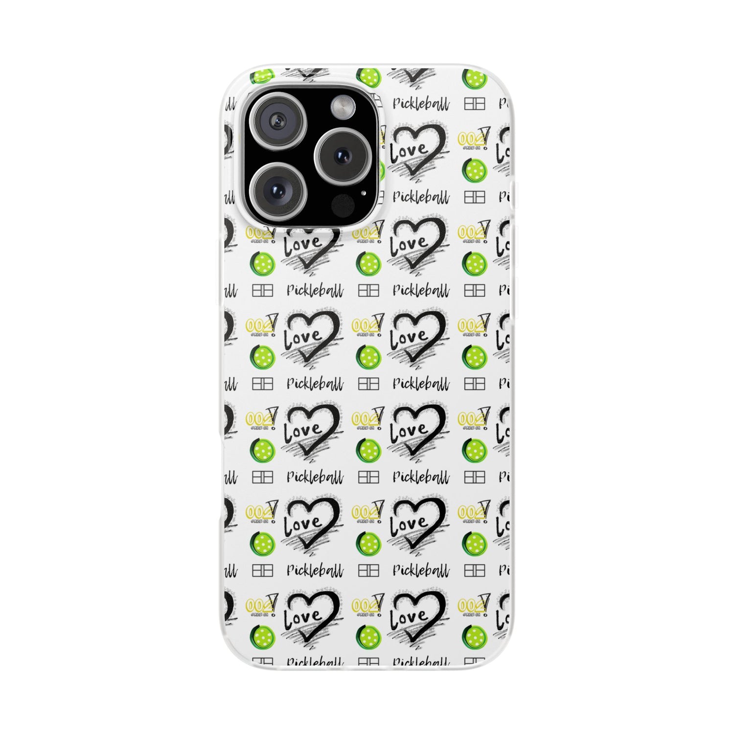 Pickleball Love Flexi iPhone Case - Stylish Phone Protection for Fashion-Forward Individuals