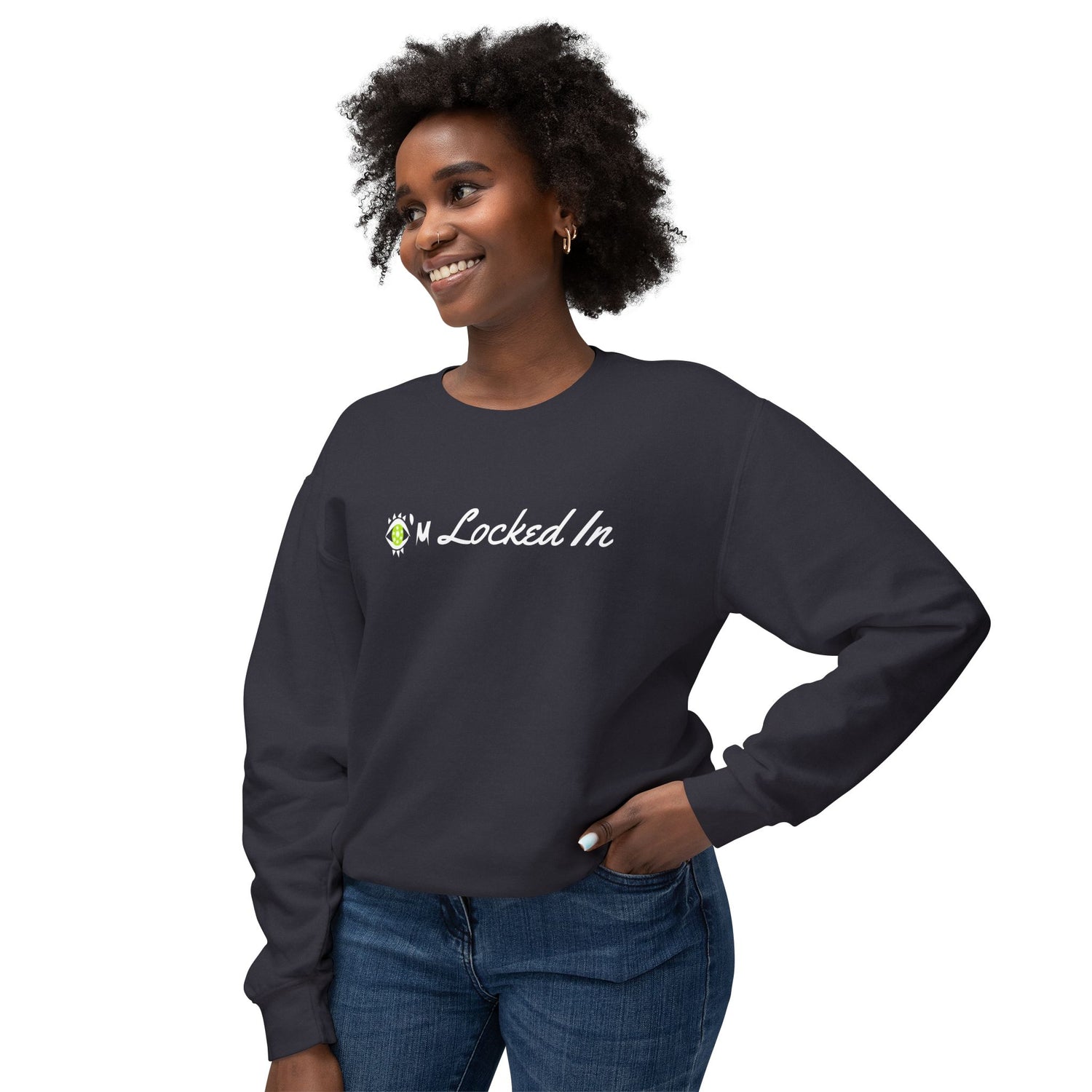 Women's Pickleball Lightweight Crewneck Sweatshirt - I'm Locked In - Athleisure Apparel