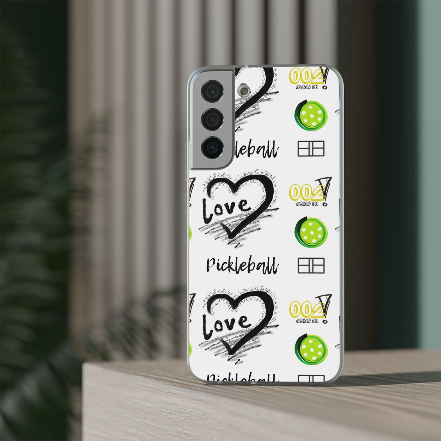 Pickleball Love Flexi Android Samsung Phone Case - Stylish Phone Protection for Fashion-Forward Individuals