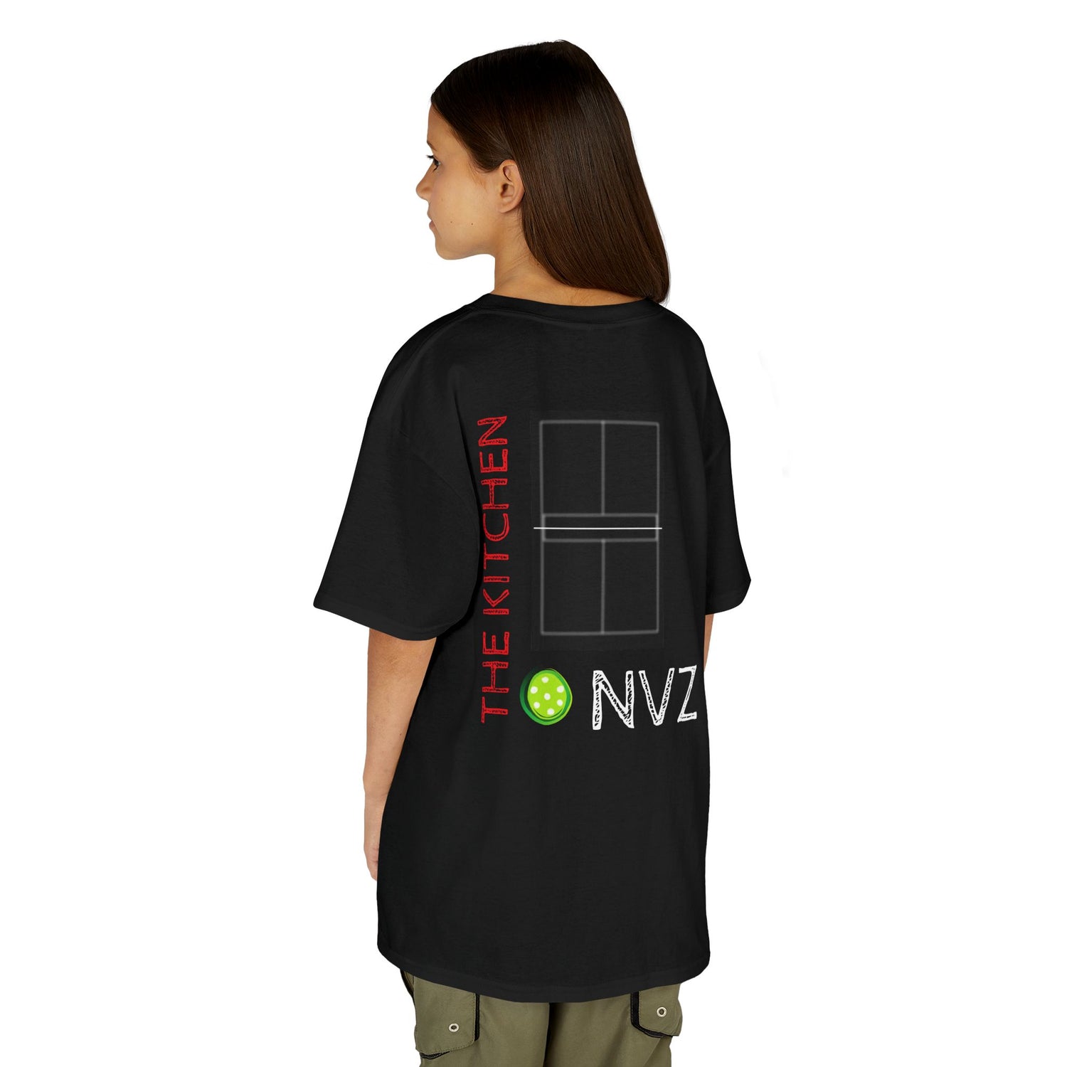 Kids NVZ Kitchen Pickleball Tee - Fun & Sporty Cotton T-Shirt for Young Athletes
