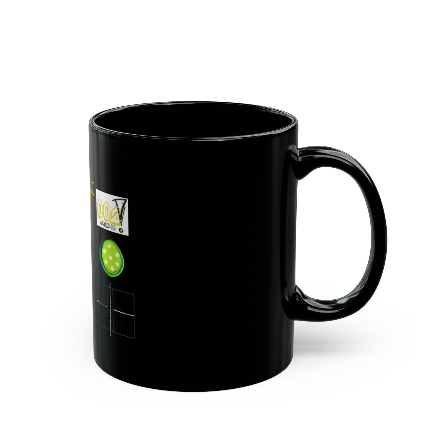 Love Pickleball Black Coffee Mug - 11oz