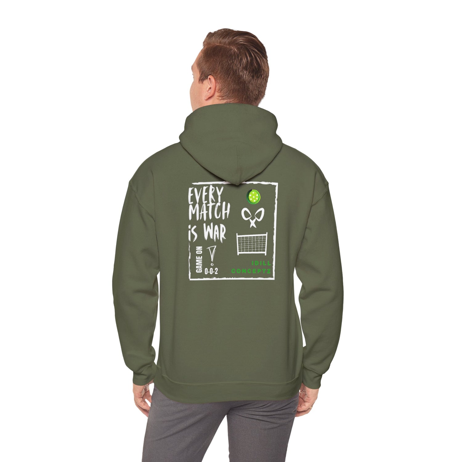 Men's Pickleball Hoodie - Every Match is War Design