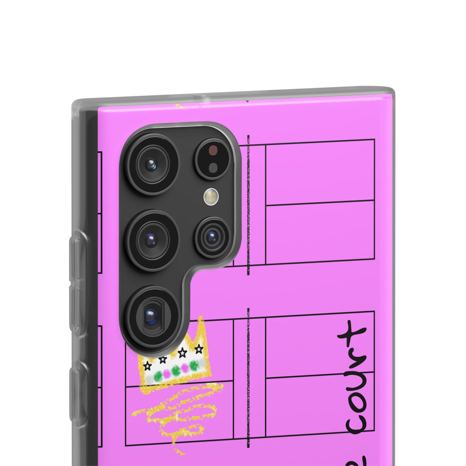 Pickleball Queen of the Court Pink Flexi Android Samsung Phone Case - Stylish Phone Protection for Fashion-Forward Individuals