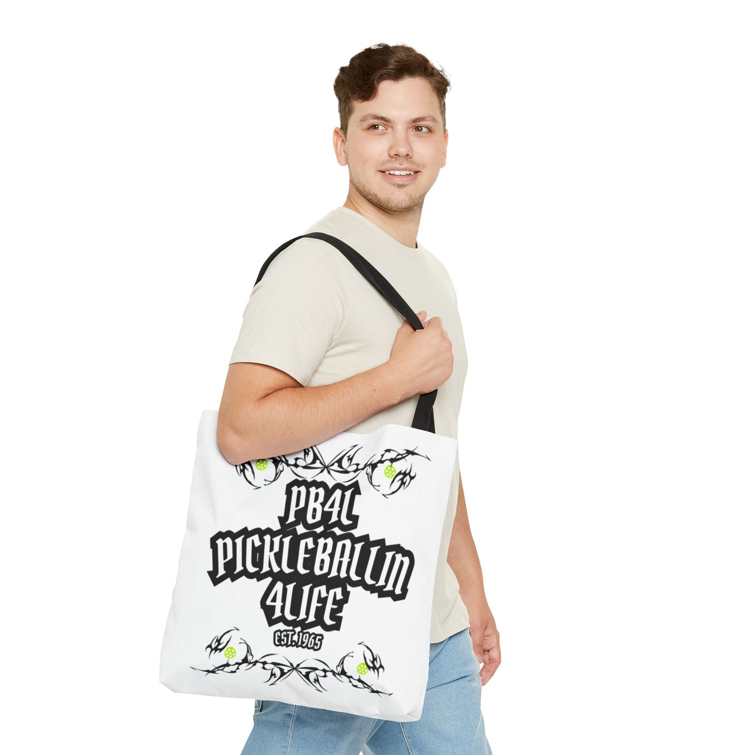 Pickleball Tote Bag - 'PB4L' Design for Enthusiasts and Players