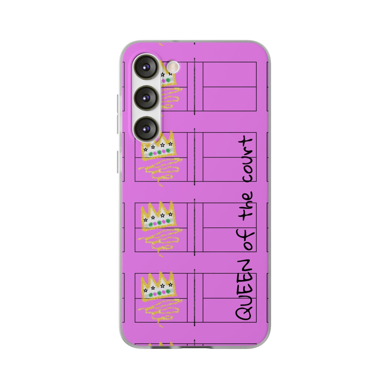 Pickleball Queen of the Court Pink Flexi Android Samsung Phone Case - Stylish Phone Protection for Fashion-Forward Individuals