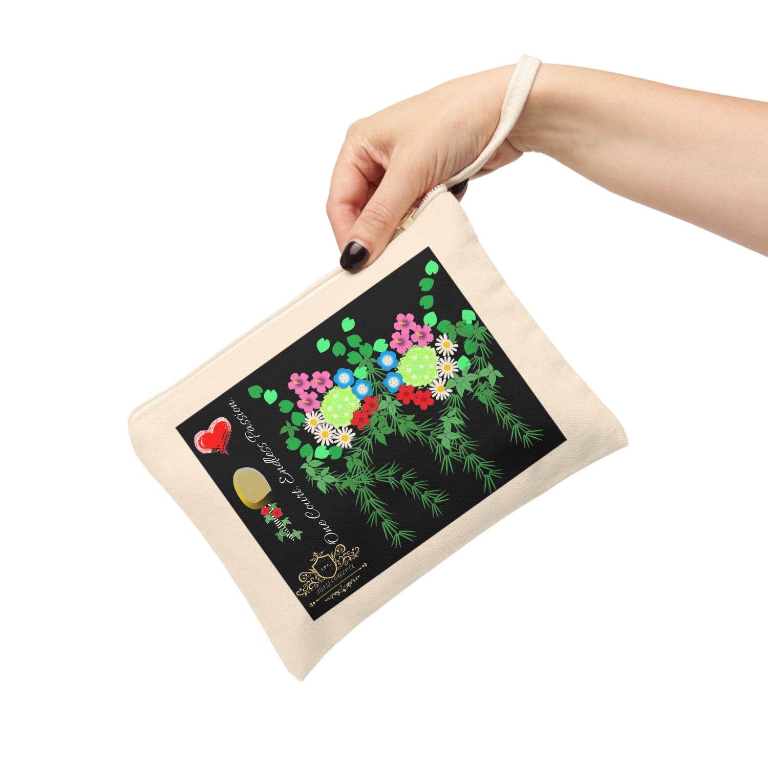 Pickleball Accessory Zipper Pouch - Pickleball Flower Garden Design