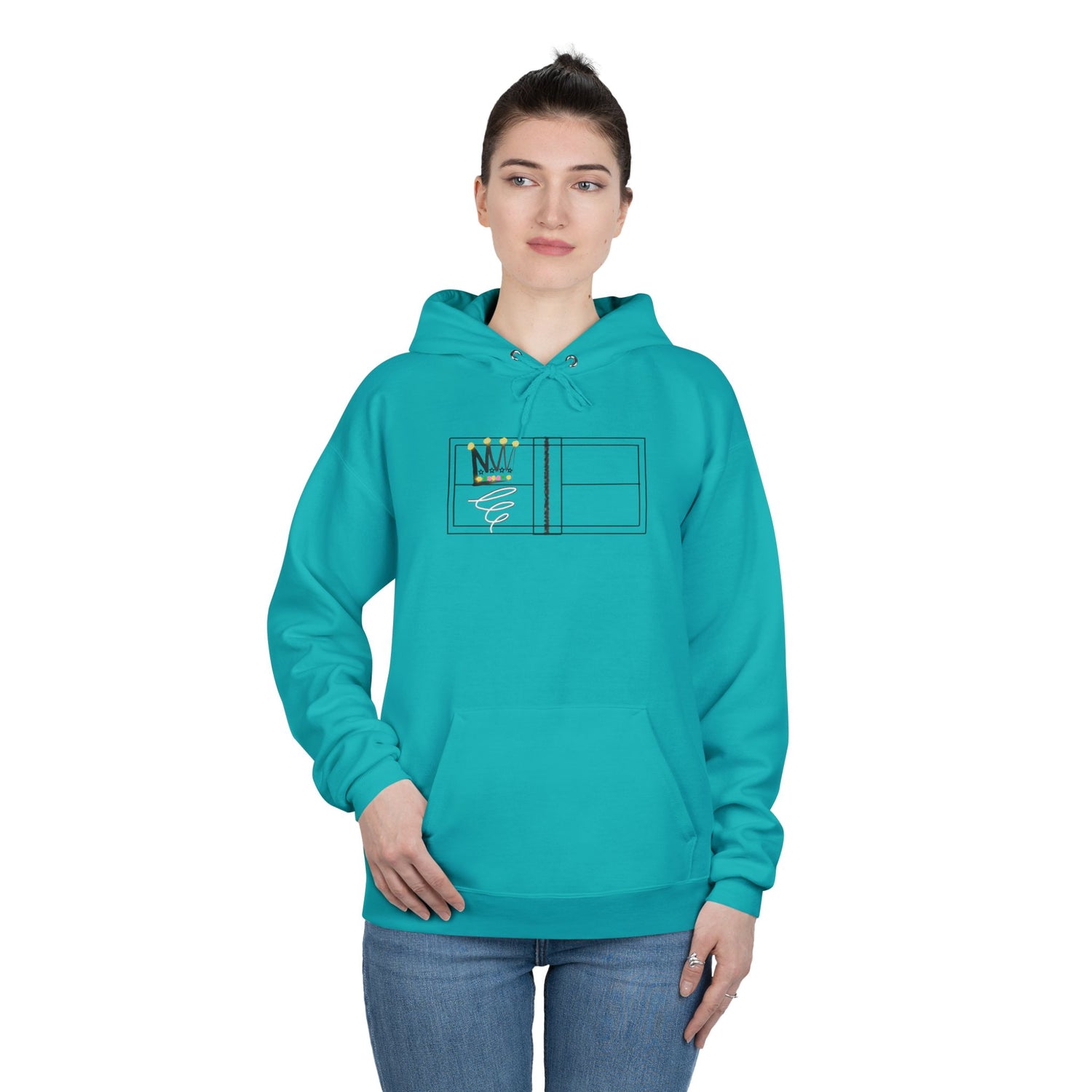 Pickleball Queen of the Court Design - EcoSmart Hoodie Sweatshirt for Women