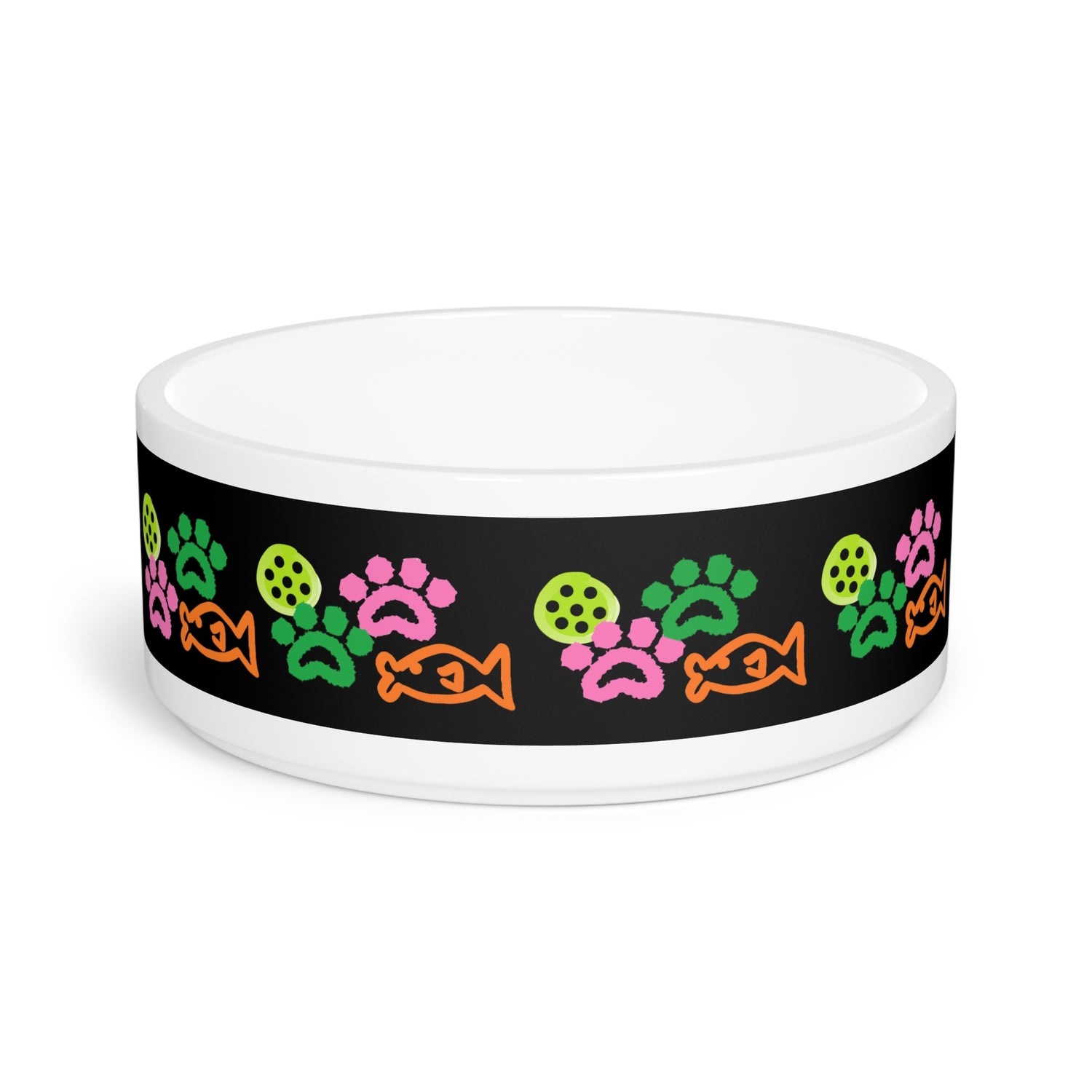 Pet Bowl - Pickleball and Cat Paw Design - Unique Pet Gift
