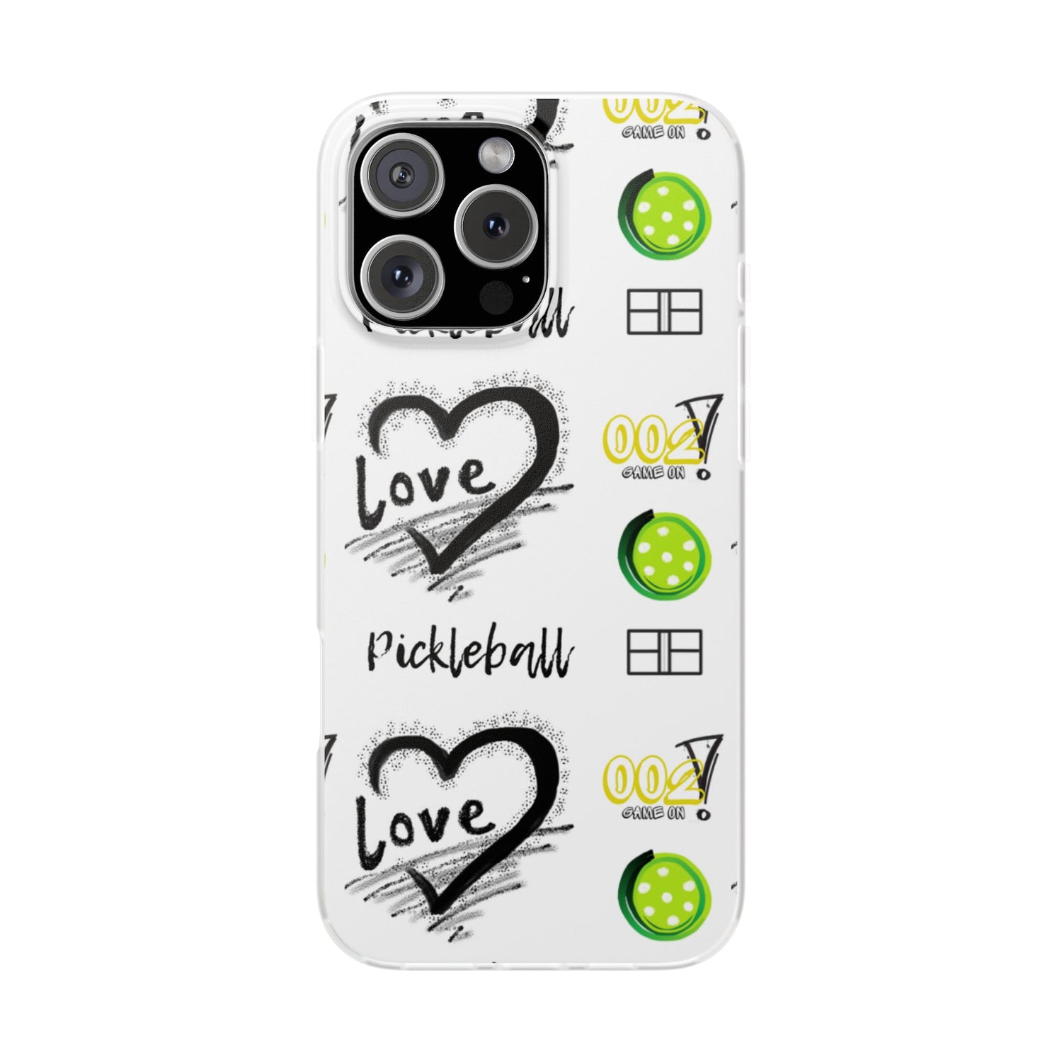Pickleball Love Flexi iPhone Case - Stylish Phone Protection for Fashion-Forward Individuals