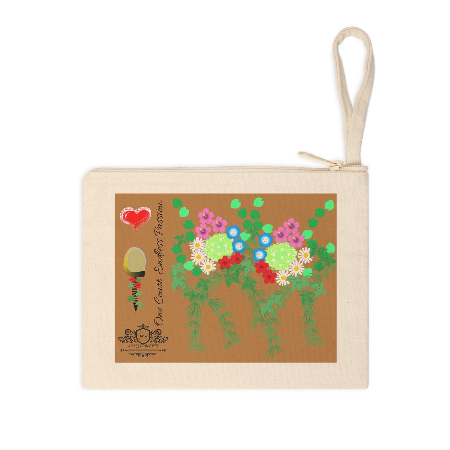 Pickleball Accessory Zipper Pouch - Pickleball Flower Garden Design