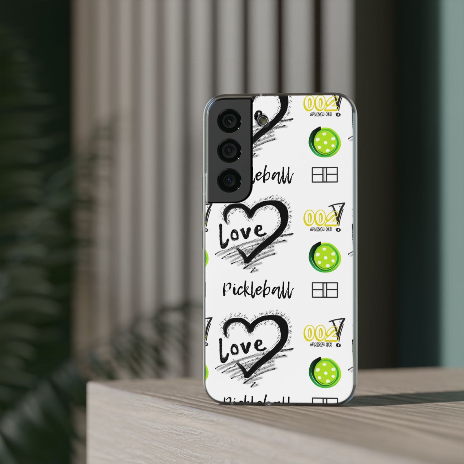 Pickleball Love Flexi Android Samsung Phone Case - Stylish Phone Protection for Fashion-Forward Individuals
