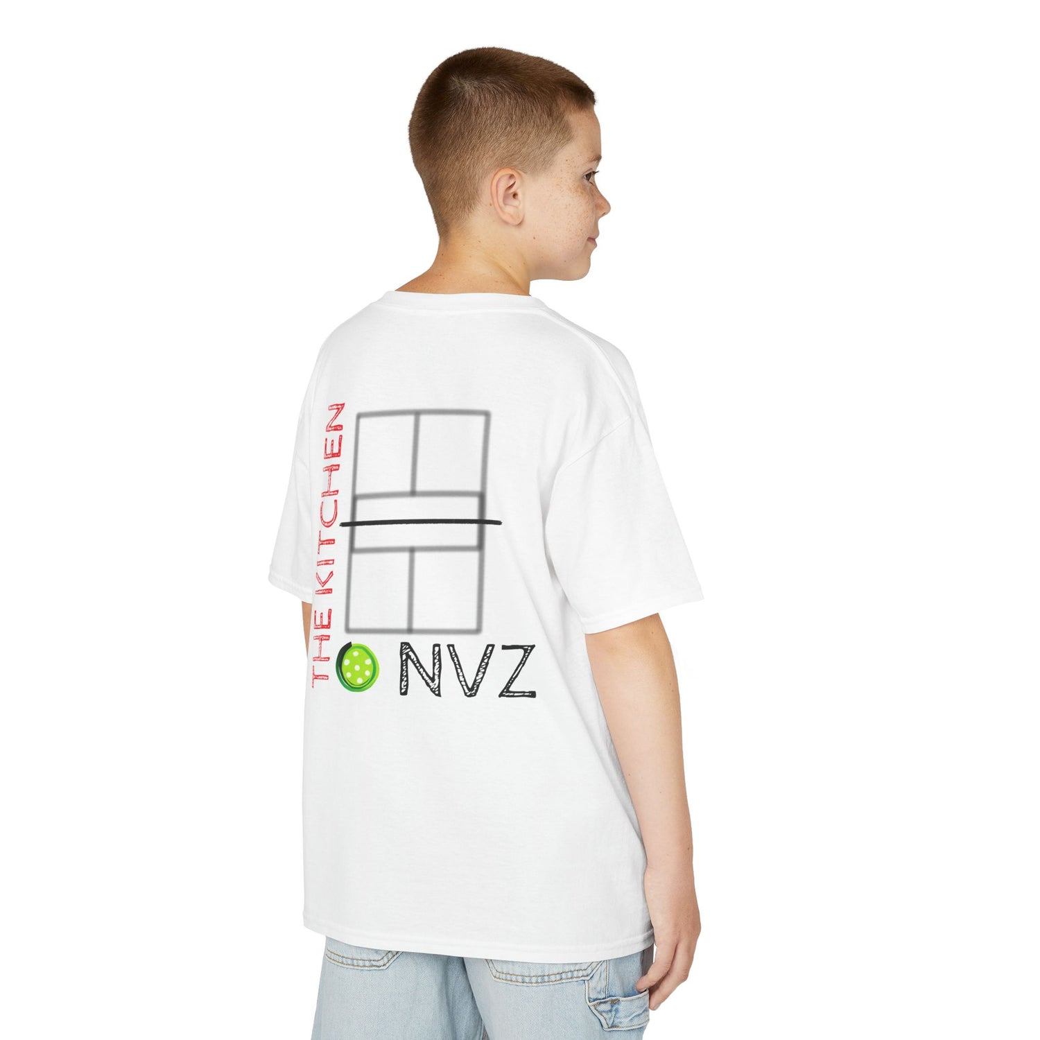 Kids NVZ Kitchen Pickleball Tee - Fun & Sporty Cotton T-Shirt for Young Athletes