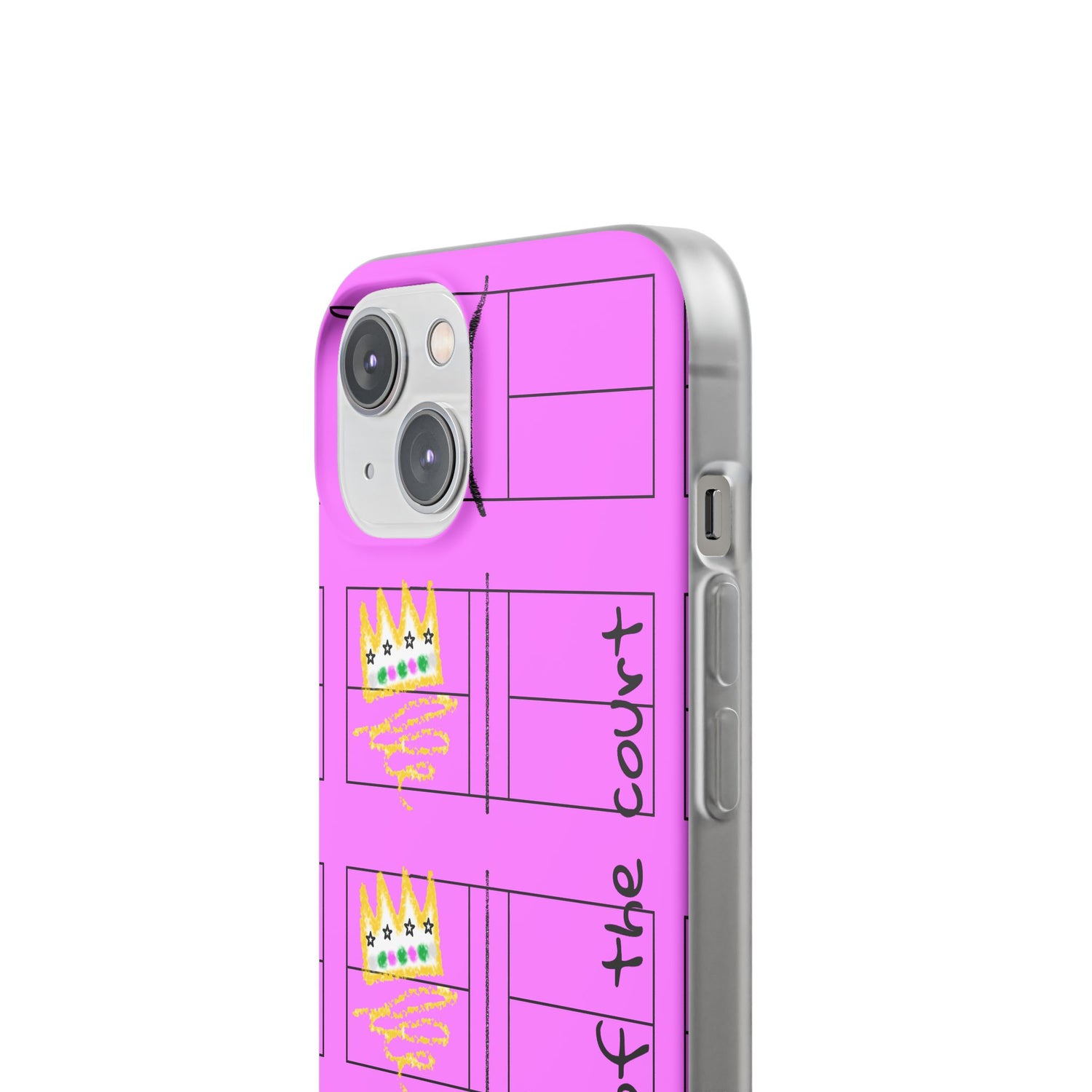 Pickleball Queen of the Court Pink Flexi iPhone Case - Stylish Phone Protection for Fashion-Forward Individuals