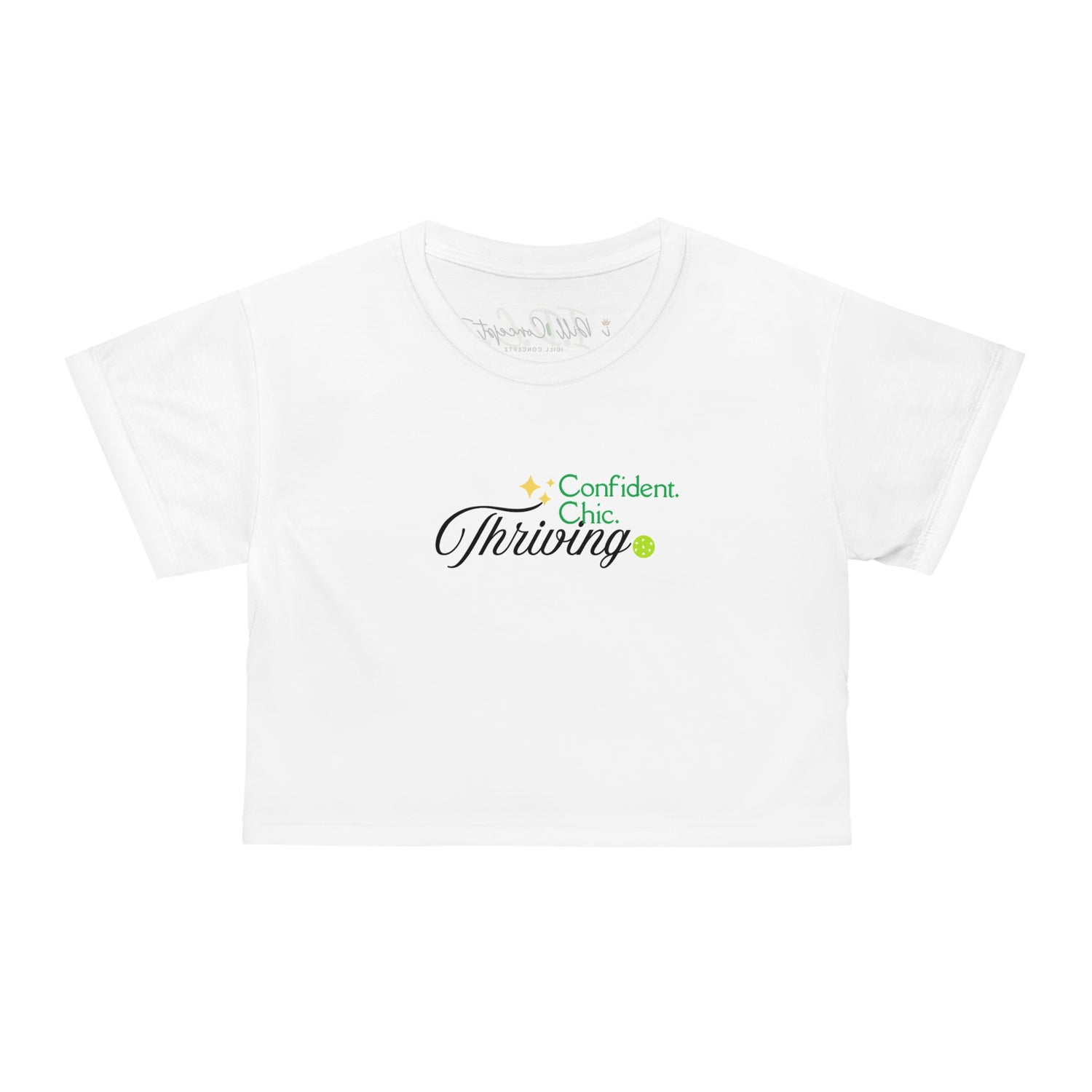 Women's Crop Top - Confident Chic Thriving Design - Women's Pickleball Tee Apparel