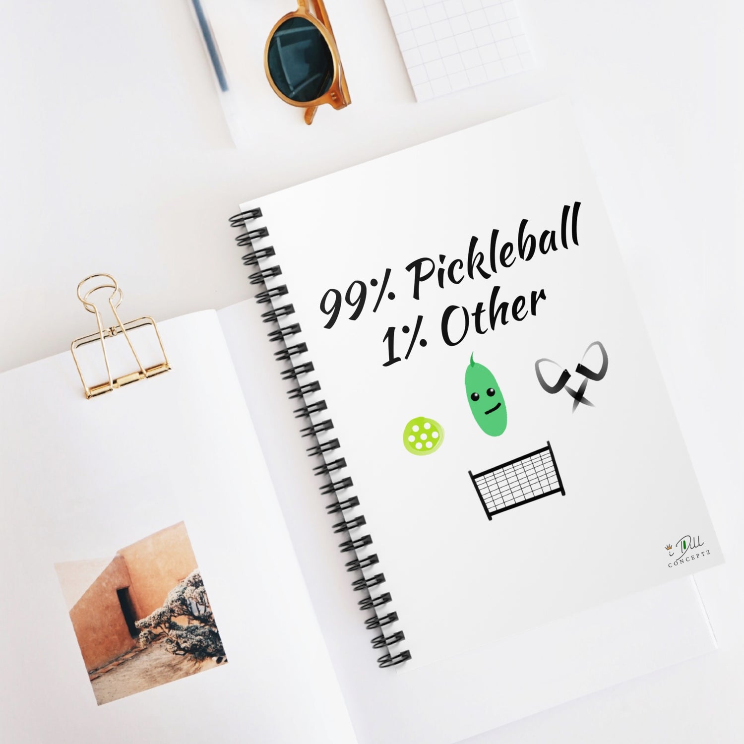 Pickleball Notebook - Ruled Line - '99% Pickleball 1% Other' Design