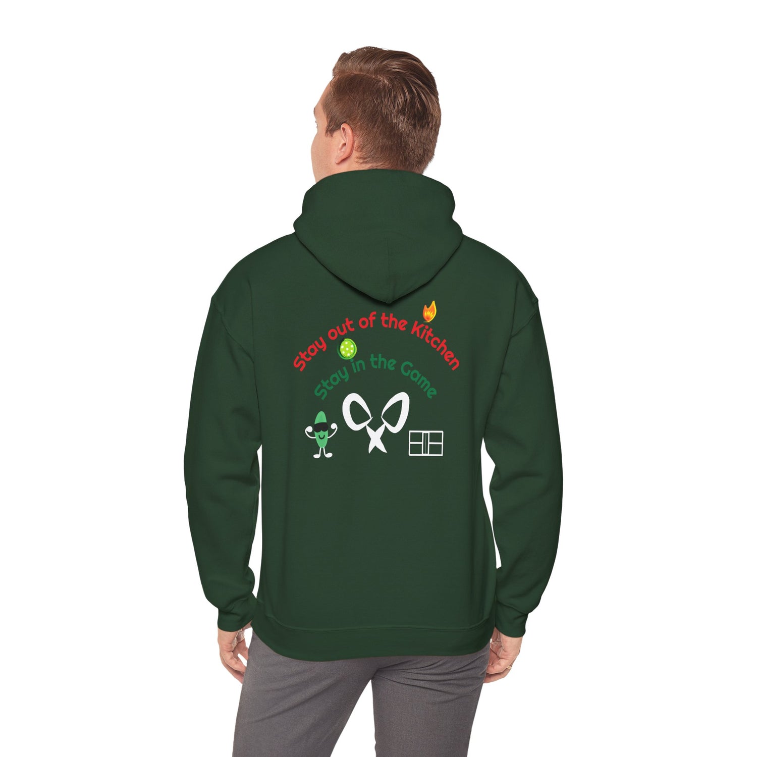 Unisex Pickleball Hoodie Sweatshirt - Stay out of the Kitchen, Stay in the Game Design
