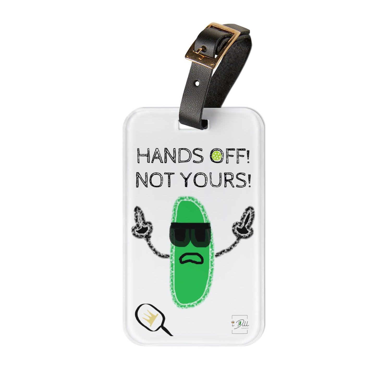 Pickleball Luggage Tag - "Hands Off! Not Yours!" Design for Travel Enthusiasts