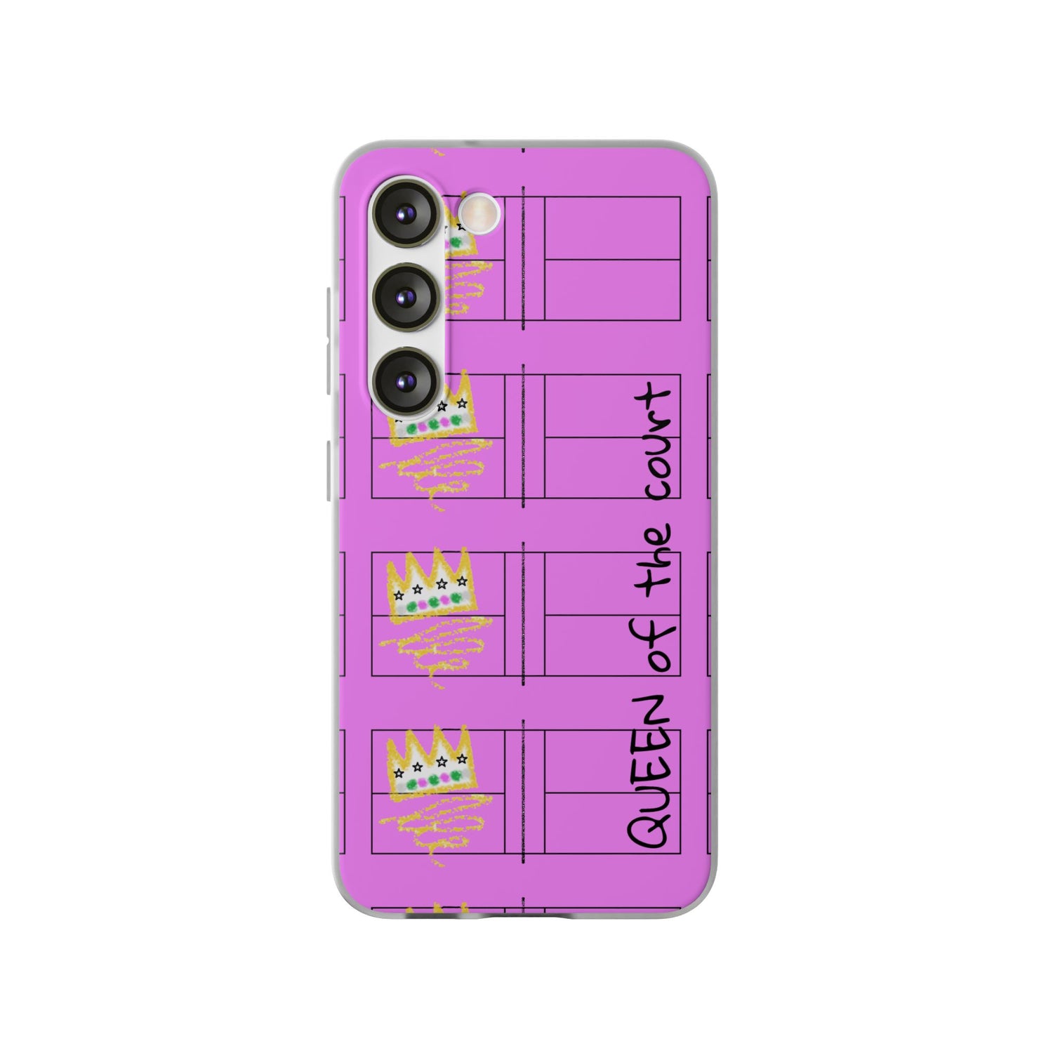 Pickleball Queen of the Court Pink Flexi Android Samsung Phone Case - Stylish Phone Protection for Fashion-Forward Individuals