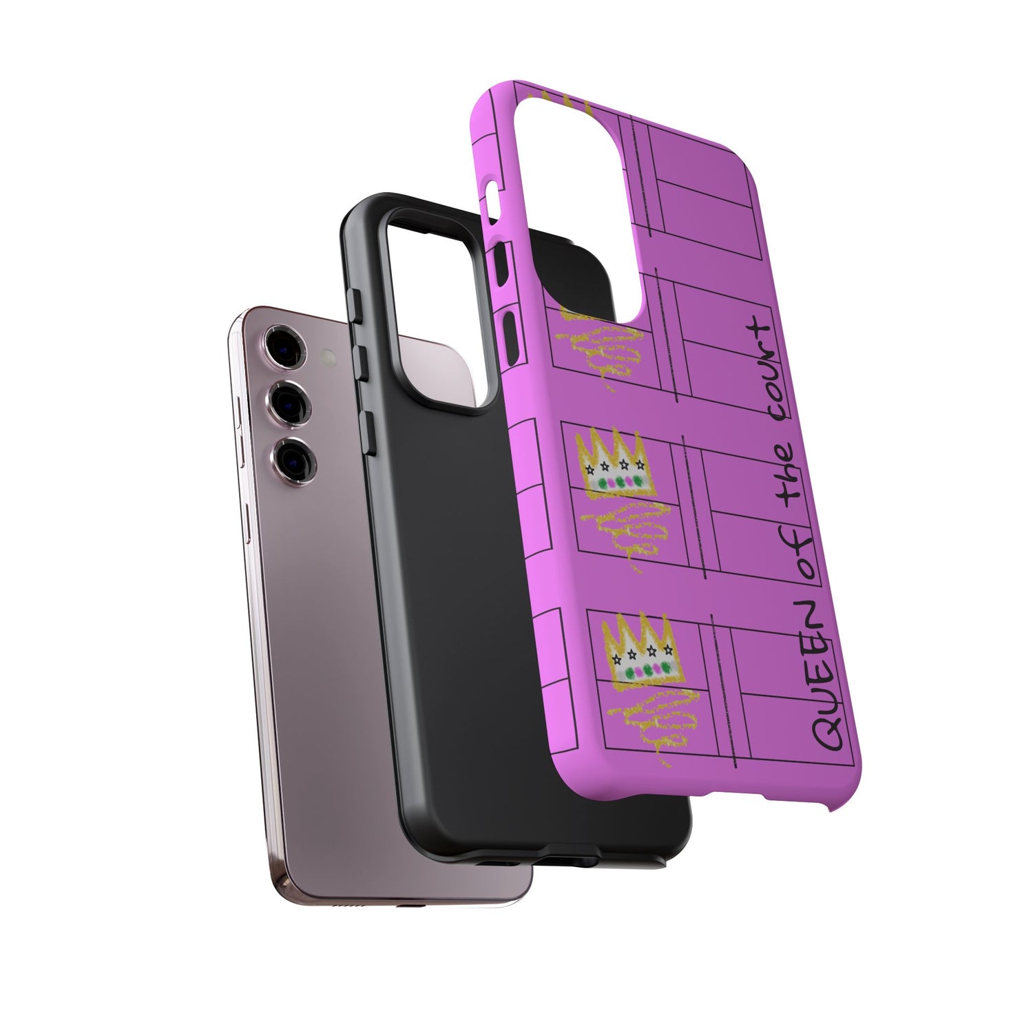 Pickleball Queen of the Court Pink Tough Android Samsung Phone Case - Fun & Durable Sport Accessory