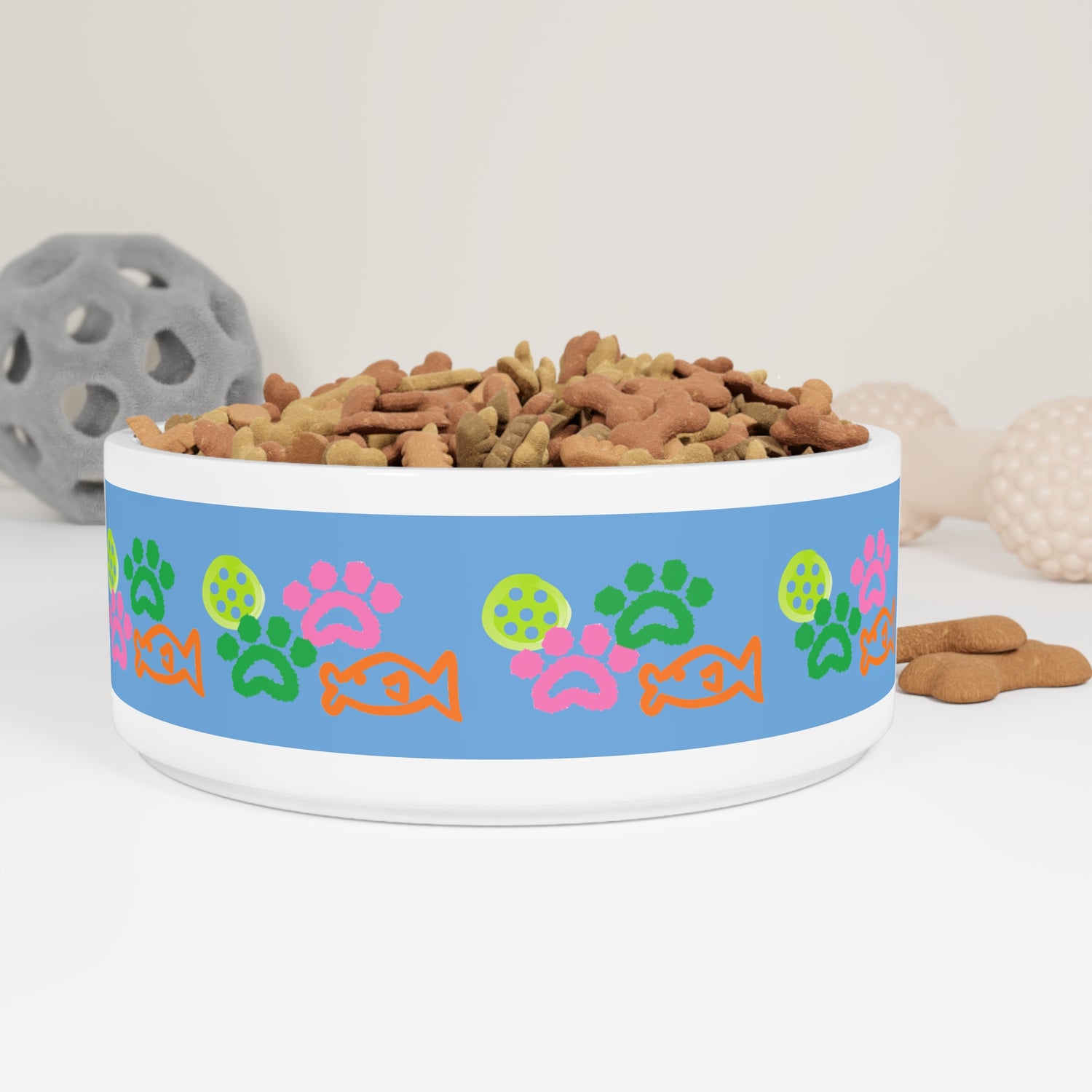 Pet Bowl - Pickleball and Cat Paw Design - Unique Pet Gift