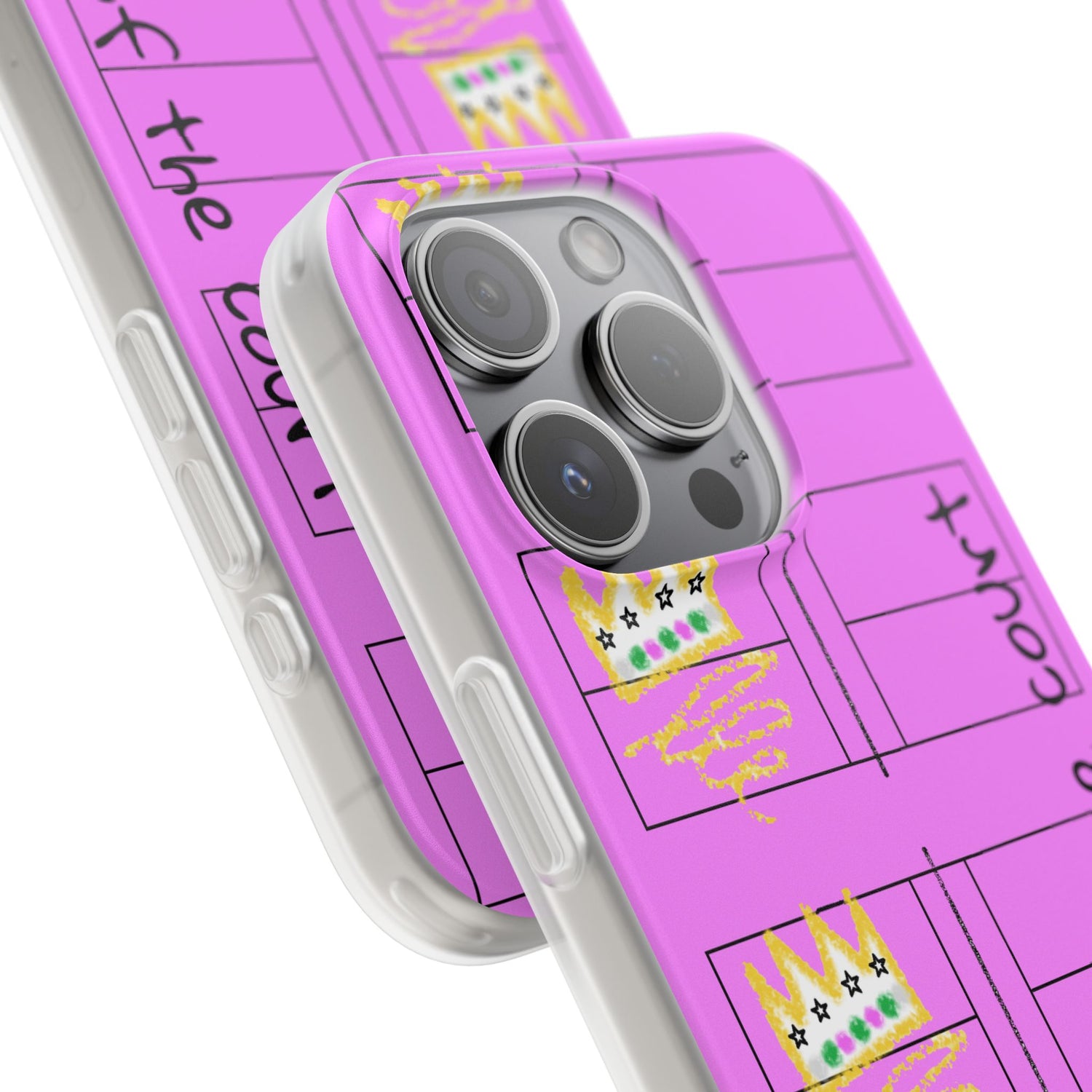 Pickleball Queen of the Court Pink Flexi iPhone Case - Stylish Phone Protection for Fashion-Forward Individuals