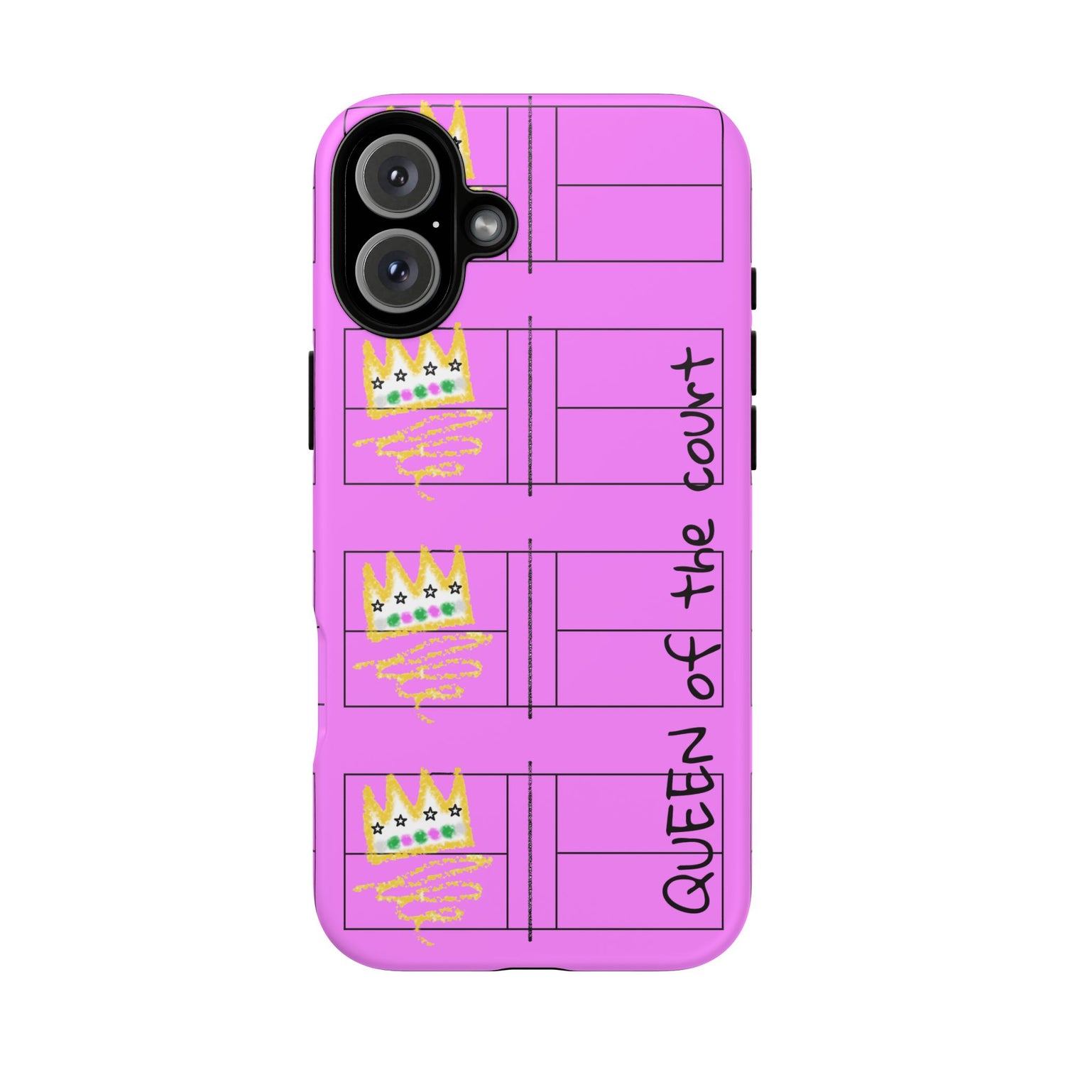 Pickleball Queen of the Court Pink Tough iPhone Case - Fun & Durable Sport Accessory