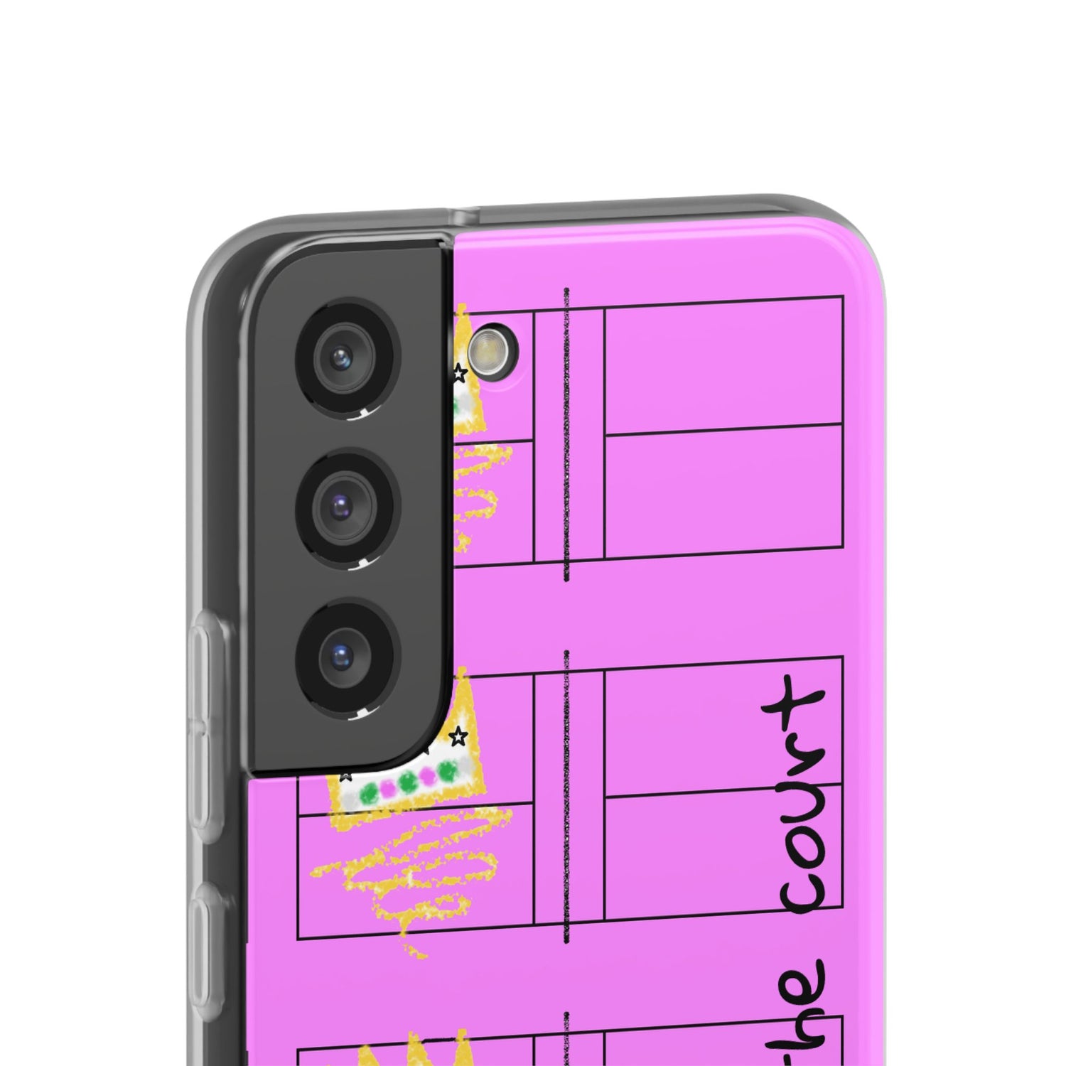 Pickleball Queen of the Court Pink Flexi Android Samsung Phone Case - Stylish Phone Protection for Fashion-Forward Individuals