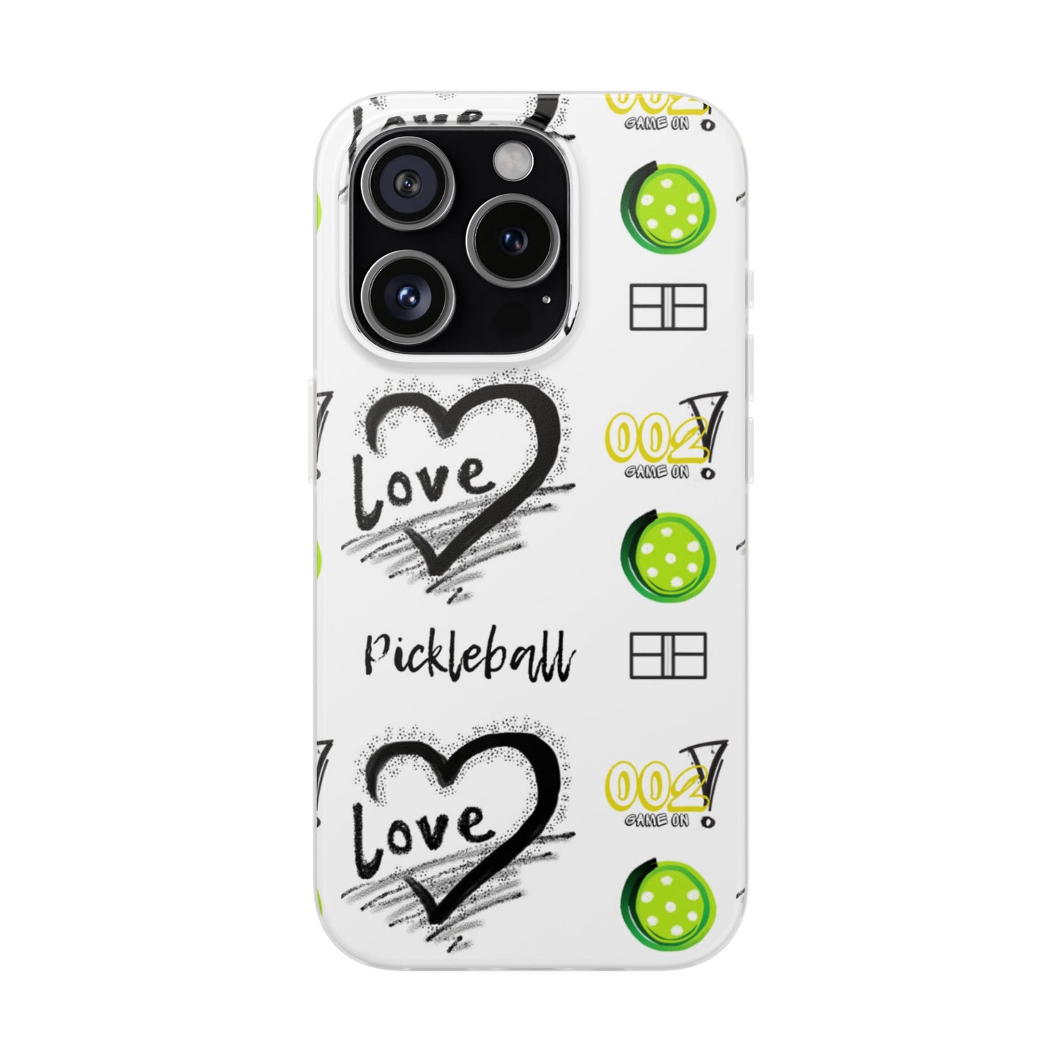 Pickleball Love Flexi iPhone Case - Stylish Phone Protection for Fashion-Forward Individuals