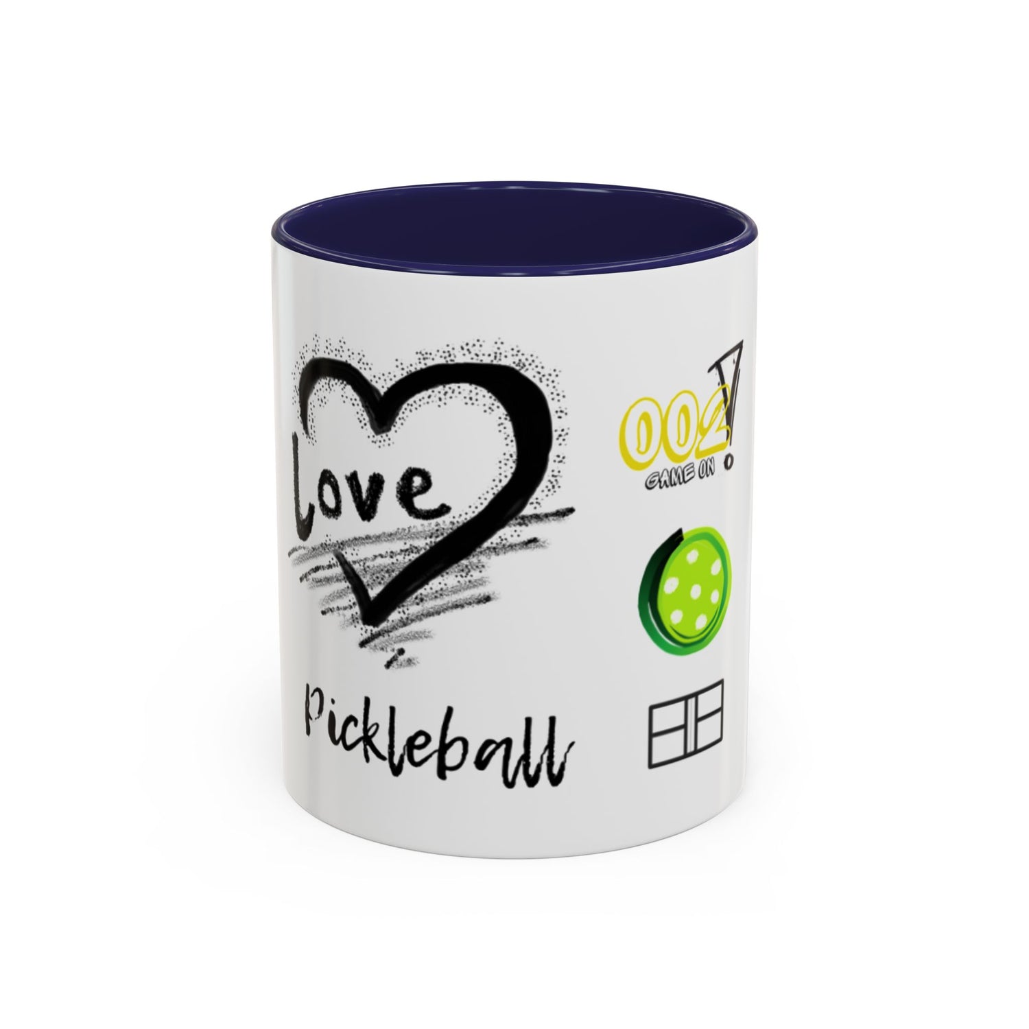 Pickleball Love Accent Coffee Mug - Fun Sports Gift (11oz & 15oz)