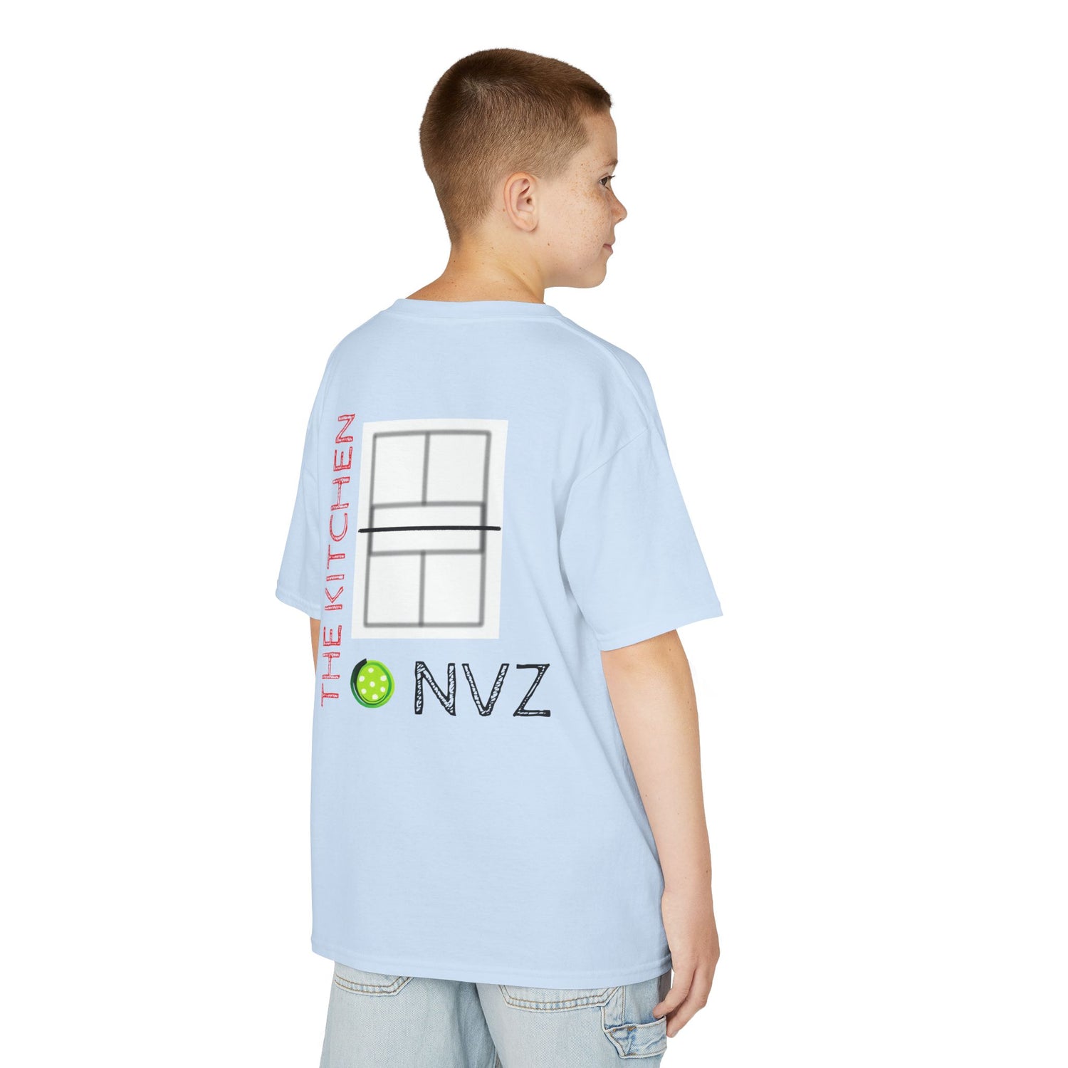 Kids NVZ Kitchen Pickleball Tee - Fun & Sporty Cotton T-Shirt for Young Athletes