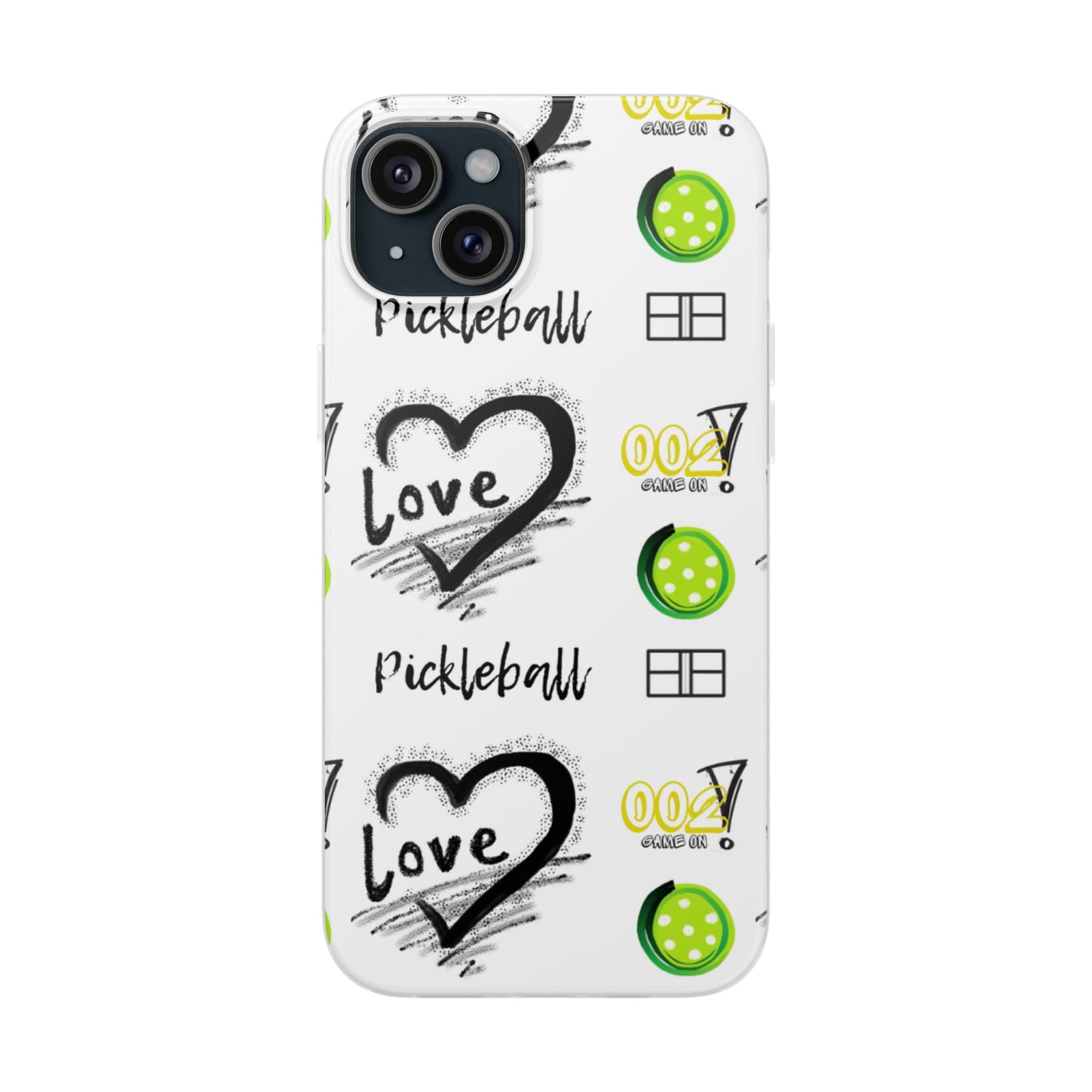 Pickleball Love Flexi iPhone Case - Stylish Phone Protection for Fashion-Forward Individuals
