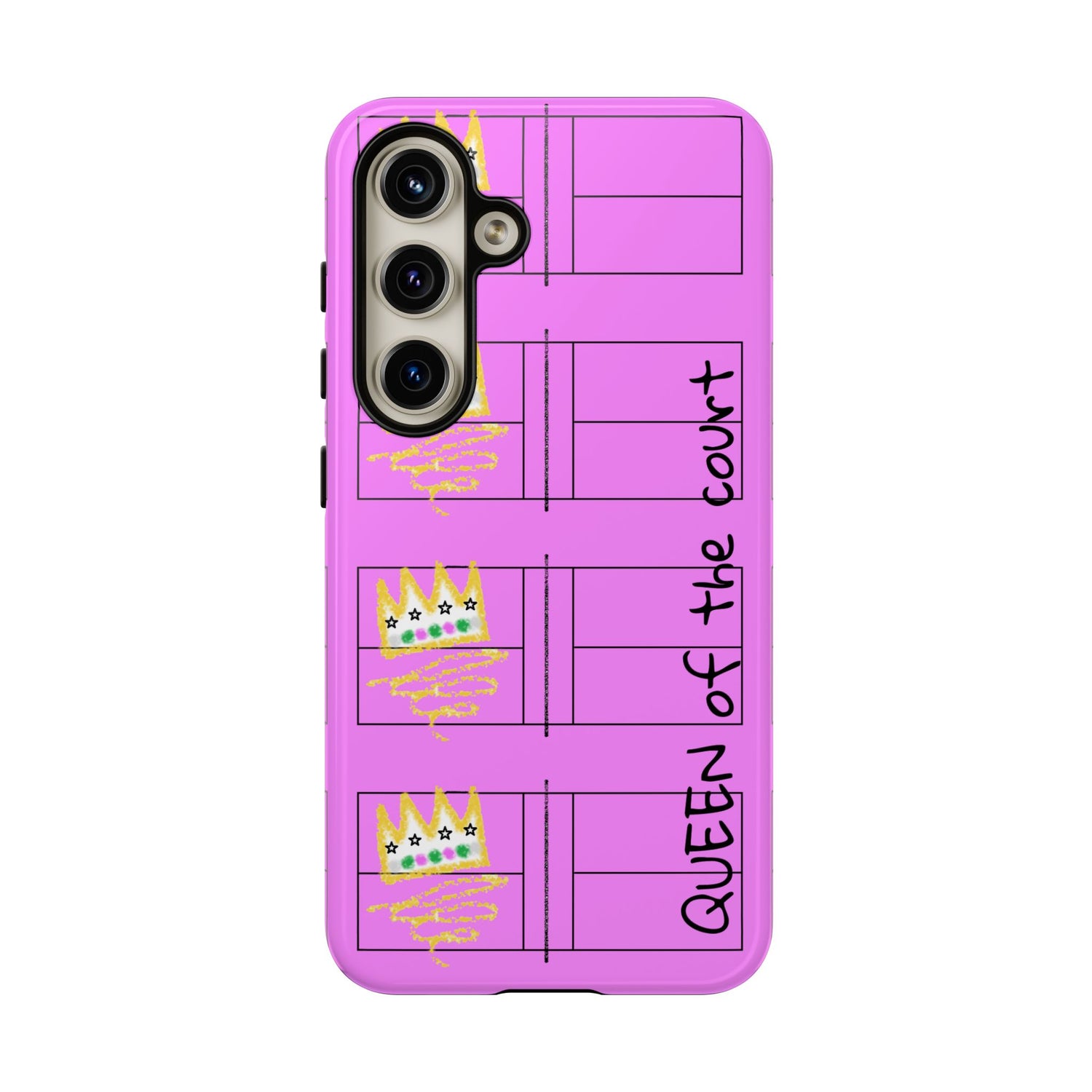 Pickleball Queen of the Court Pink Tough Android Samsung Phone Case - Fun & Durable Sport Accessory