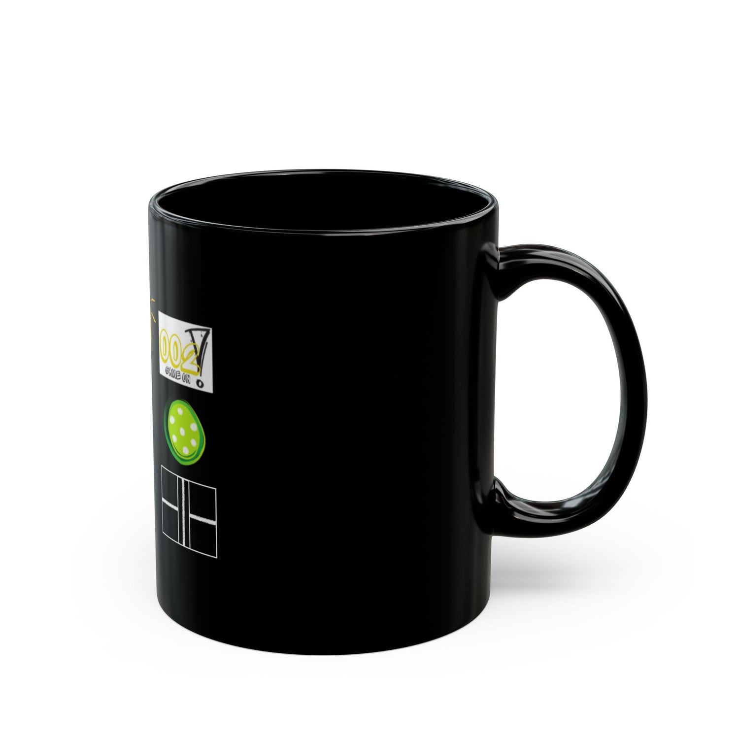 Love Pickleball Black Coffee Mug - 11oz