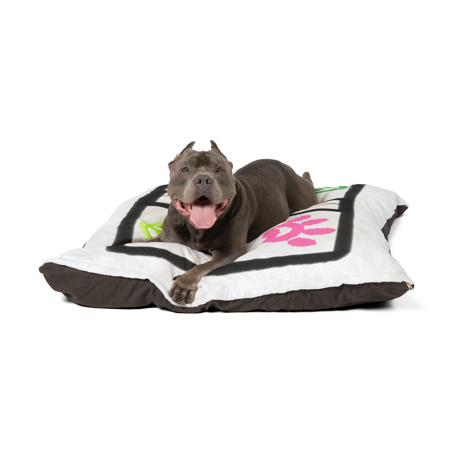Pet Bed - Pickle Dog Design with Dog Paw and Bone - Unique Enthusiast Gift
