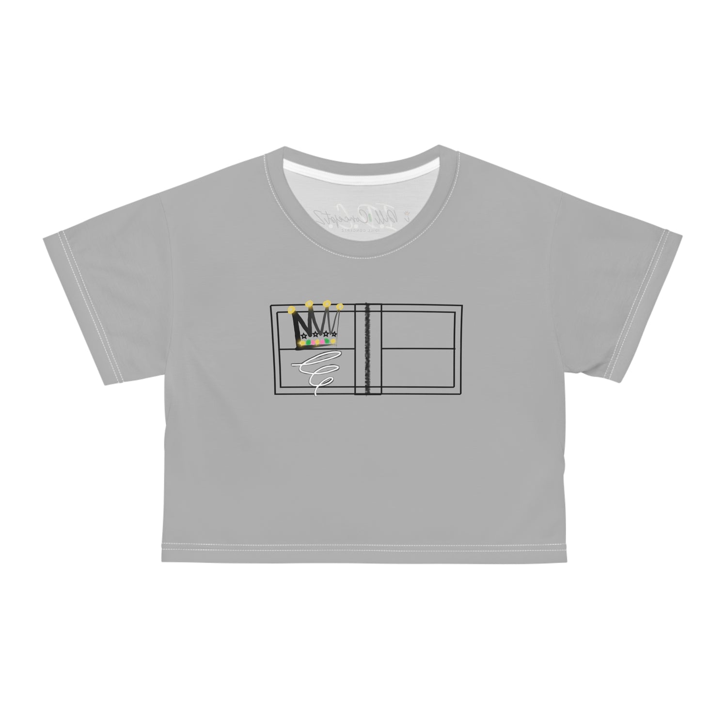 Women's Activewear Crop Tee - Queen of the Court Design