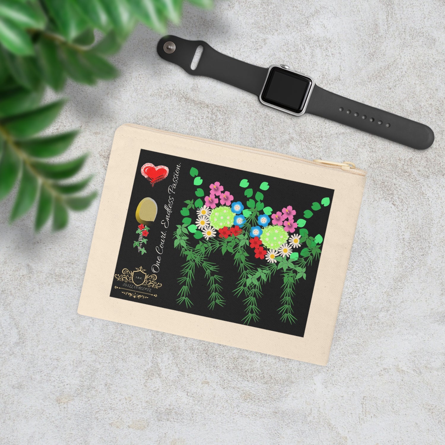 Pickleball Accessory Zipper Pouch - Pickleball Flower Garden Design